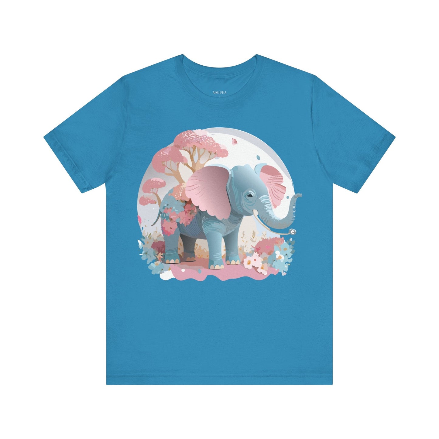 Adelpha Graphic Tee Unisex Vintage Inspired Artwork Elephant Short Sleeve Shirt Premium