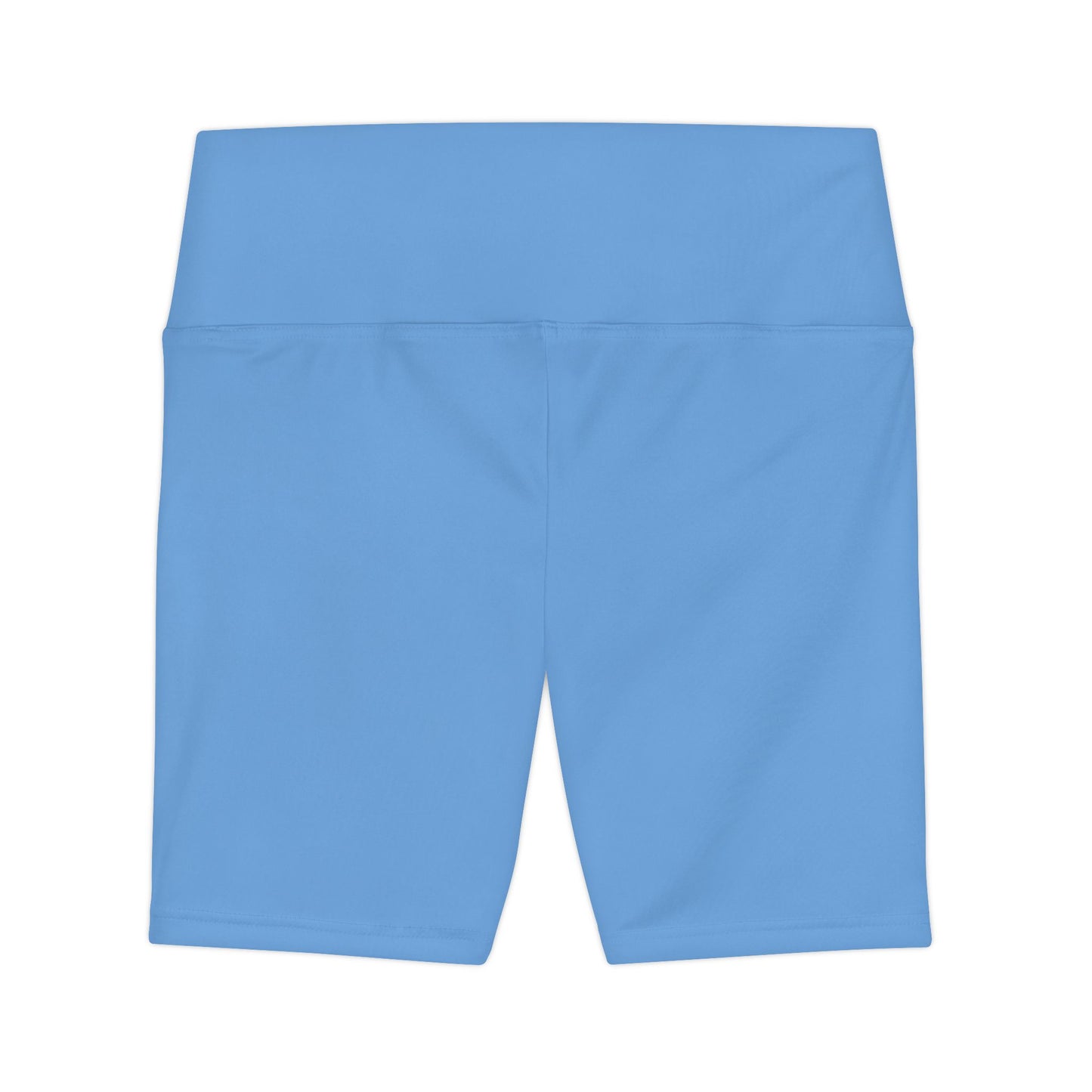 Frizz Horizon Blue Women's Workout Shorts — Solid High-Waist Biker Shorts for Exercise & Everyday Wear