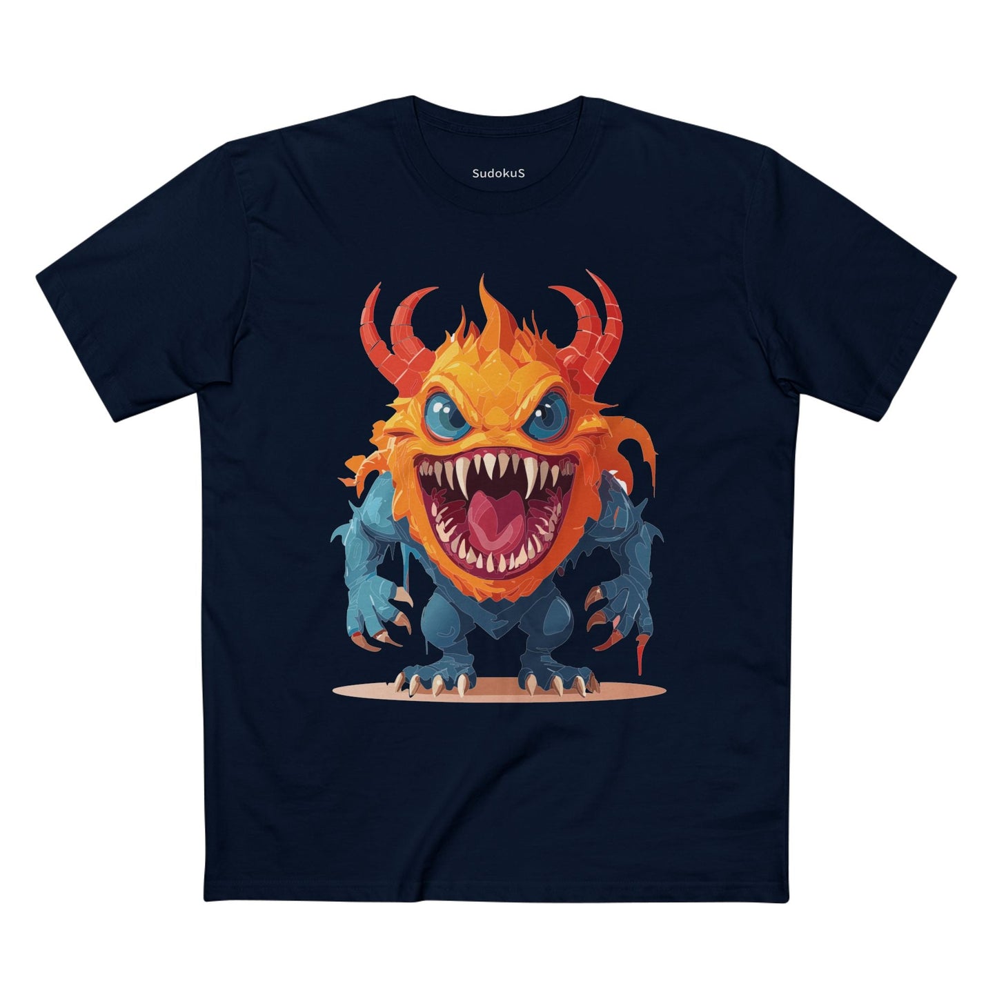 Cartoon Monsters Graphic Unisex 100 Cotton Staple Tee 26
