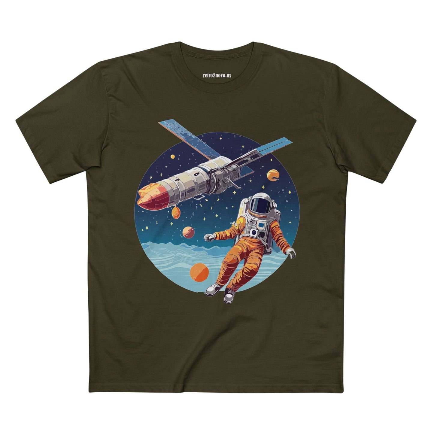 Cosmos Astronaut Shirt Unisex Premium Cotton Art Tee CS 5 Retro2Nova Collection Soft Comfort