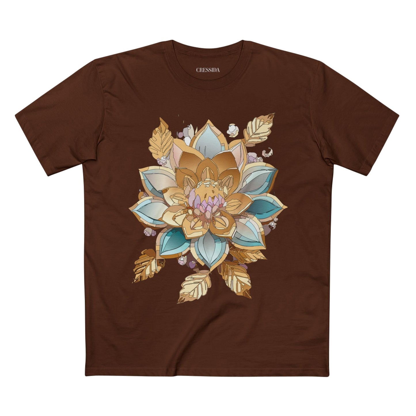 Floral Graphic T-Shirt Unisex 100 Cotton Art Design with Antique Flowers Tee 3