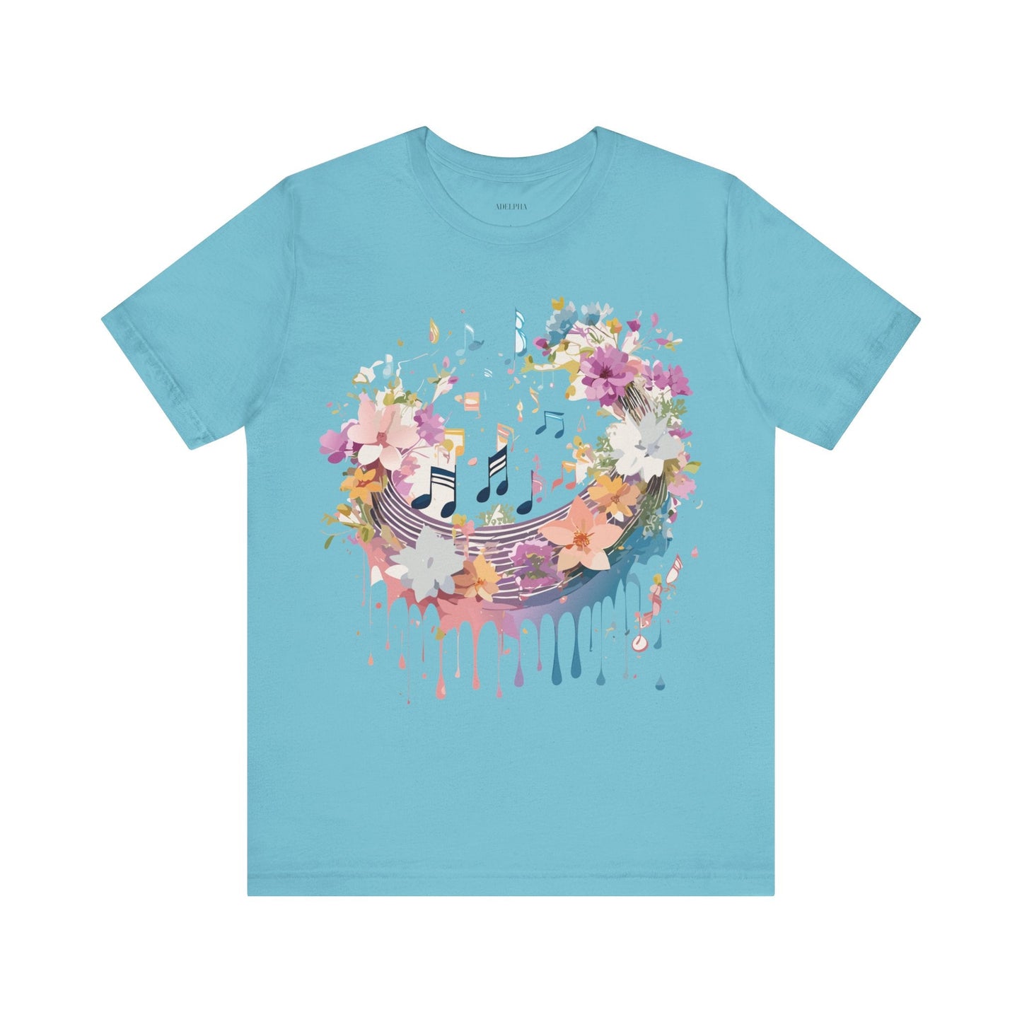 Music Graphic Unisex 100 Cotton Vintage Art with Musical Elements Tee 114