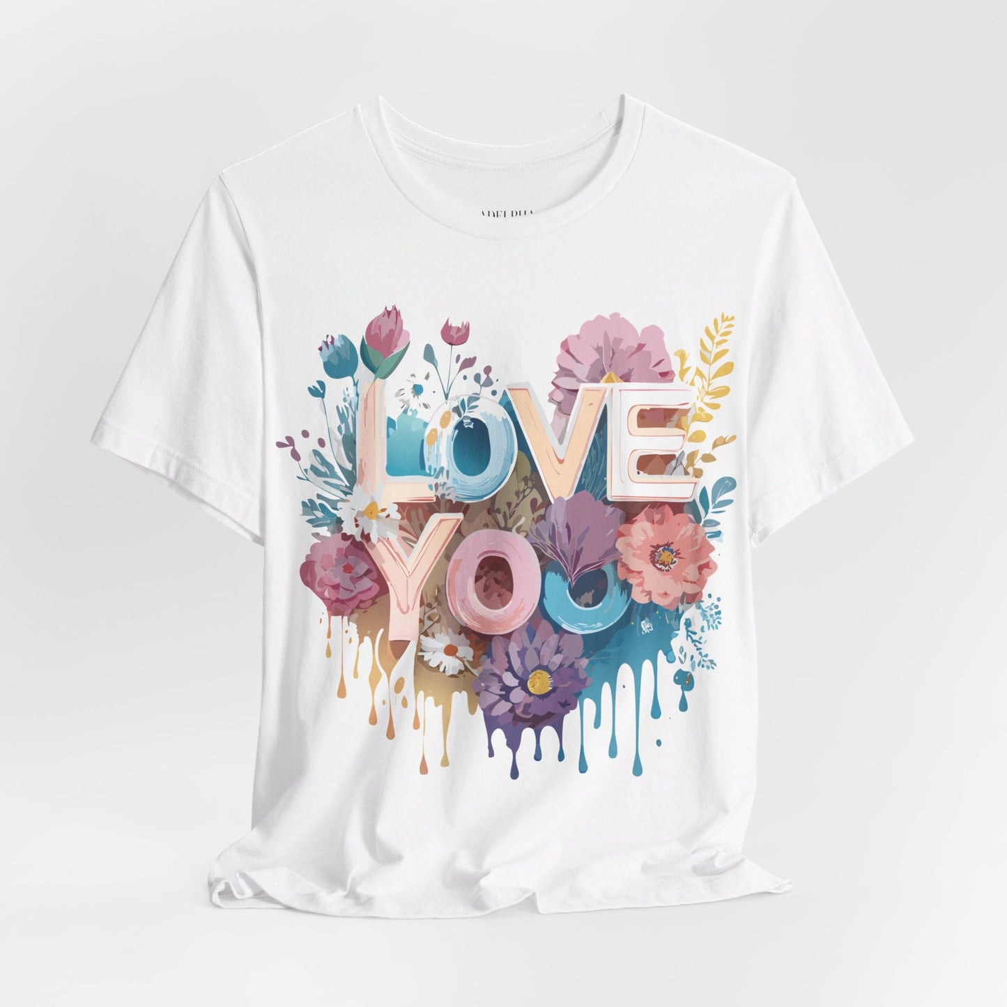 Valentine Day Graphic Unisex 100 Cotton Vintage Artwork with Love and Flower Design Tee 37