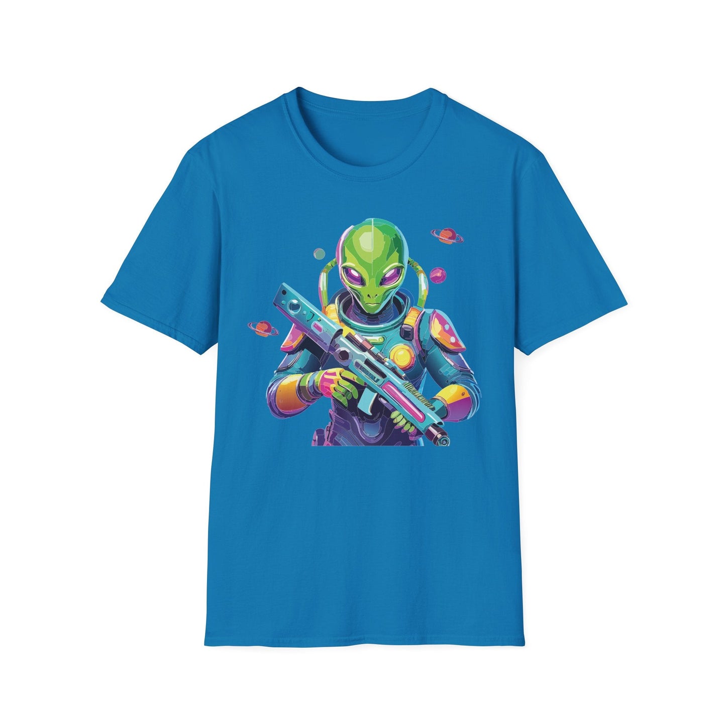 Alien Graphic Unisex Cotton Softstyle UFO Artwork Tee 8