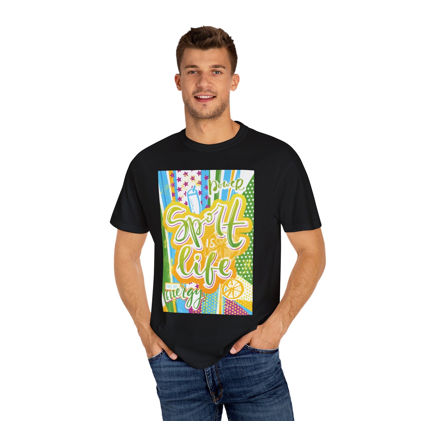 Unisex-T-Shirt mit Sports-Art-Design