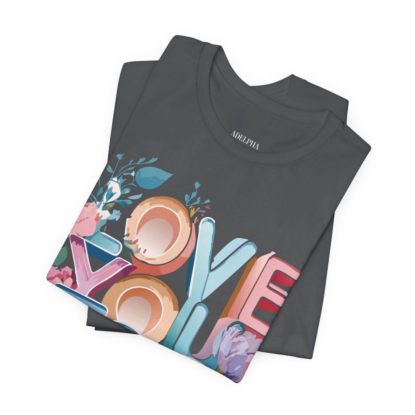 Valentine Day Graphic Unisex 100 Cotton Vintage Artwork with Love and Flower Design Tee 38