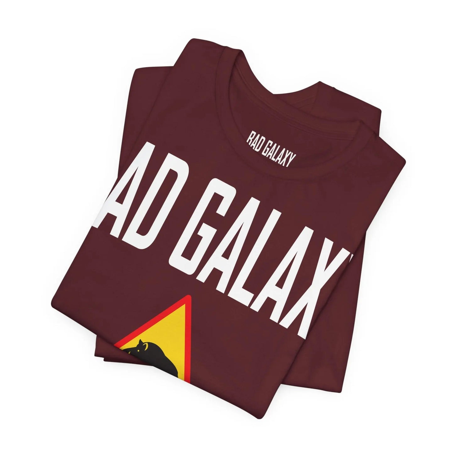 Tee Shirt With Red Stamp From Bad Galaxy Made To Order 100 Percent Cotton USA Printed With Eco Inks