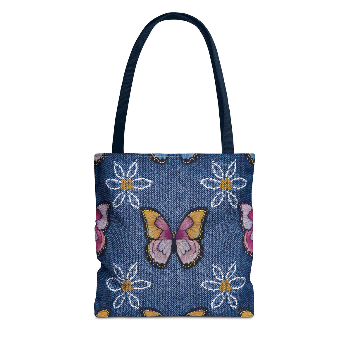 Denim Fabric Imitation Print Unisex Canvas Bag Poly Spun 3 Sizes Tote Bag 178