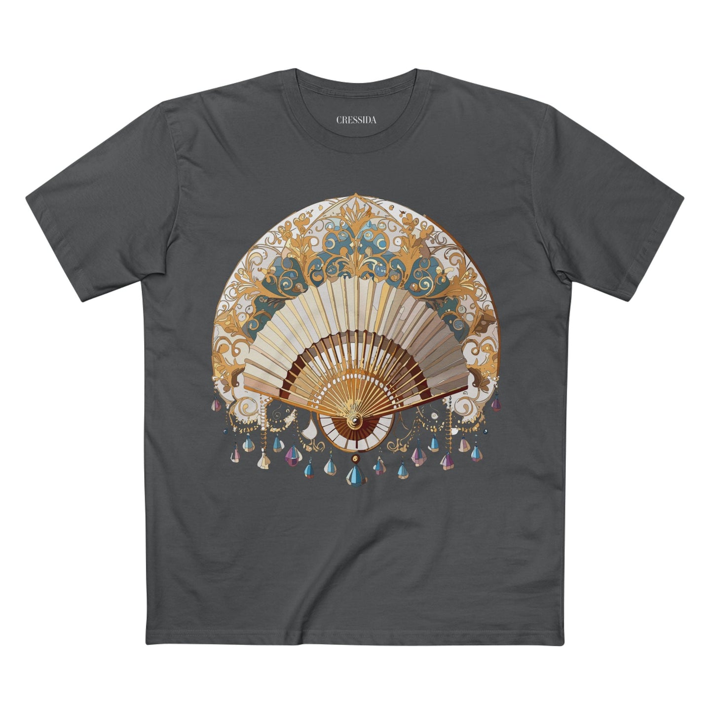 Antique Fan Graphic Design T-Shirt Unisex 100 Cotton Floral Carnival Artwork Tee 23