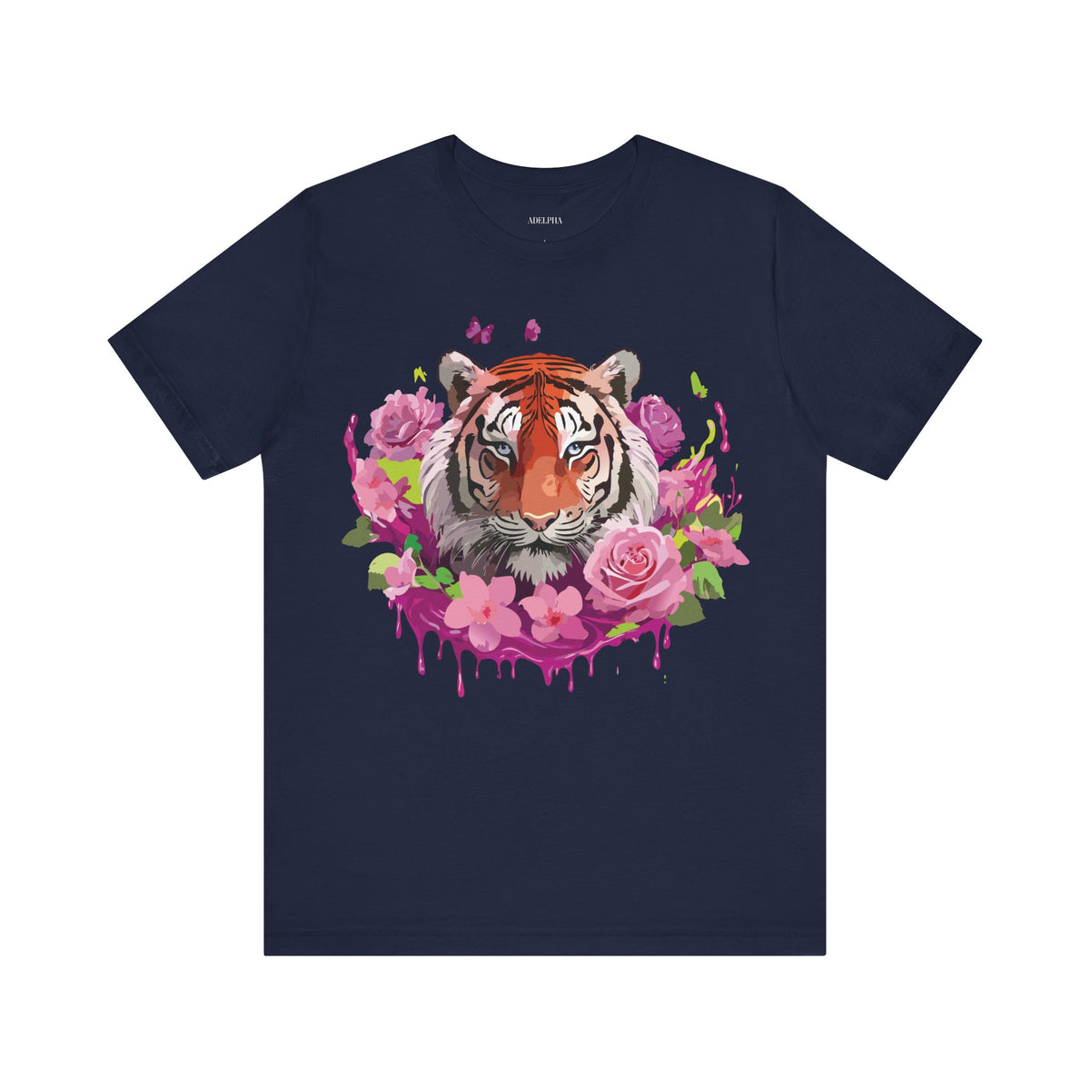 Tiger Graphic Unisex Cotton Bella+Canvas Tee with Art Animal Design d91