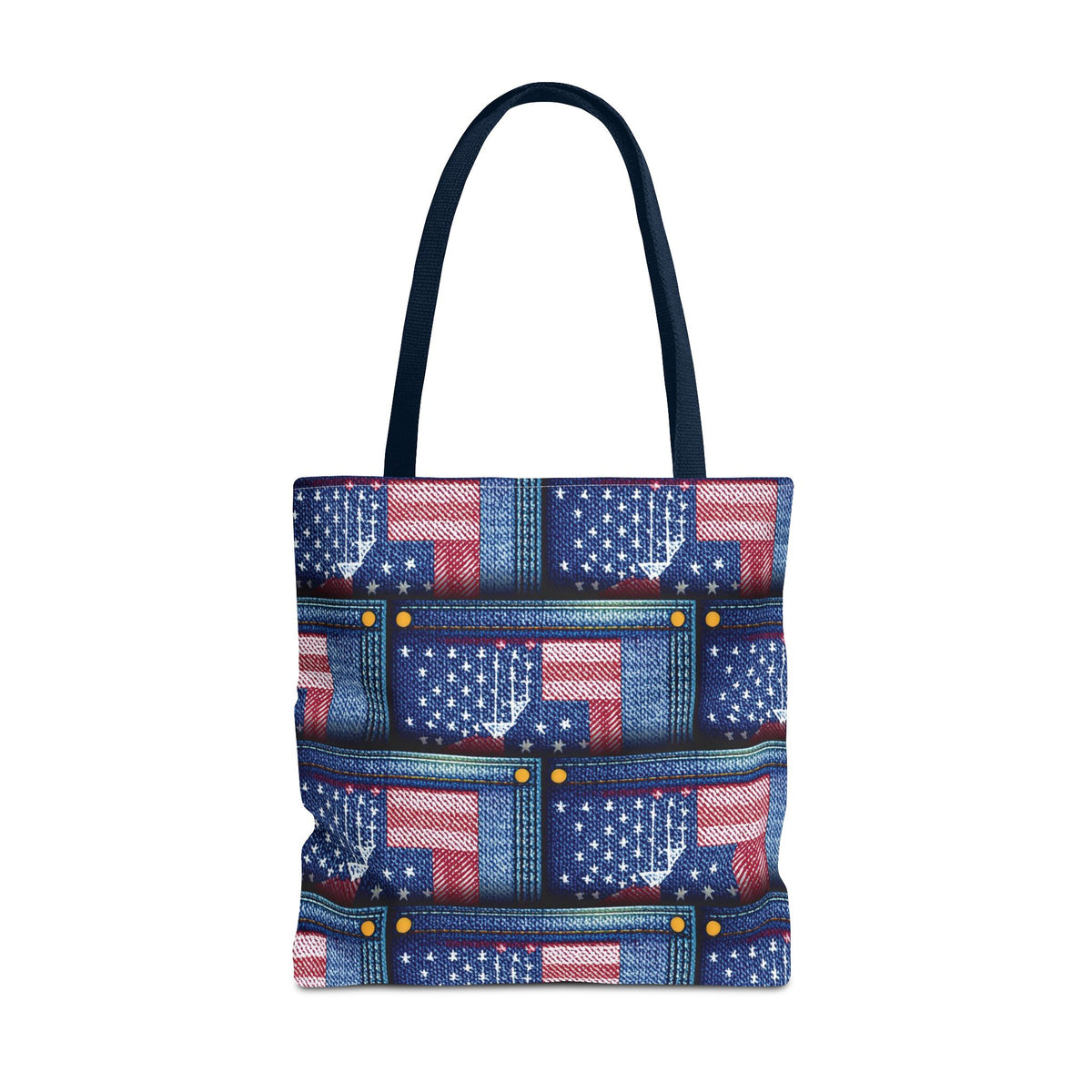 4th of July Graphic Denim Fabric Imitation Print Unisex Canvas Bag Poly Spun 3 Sizes Tote Bag 200-15