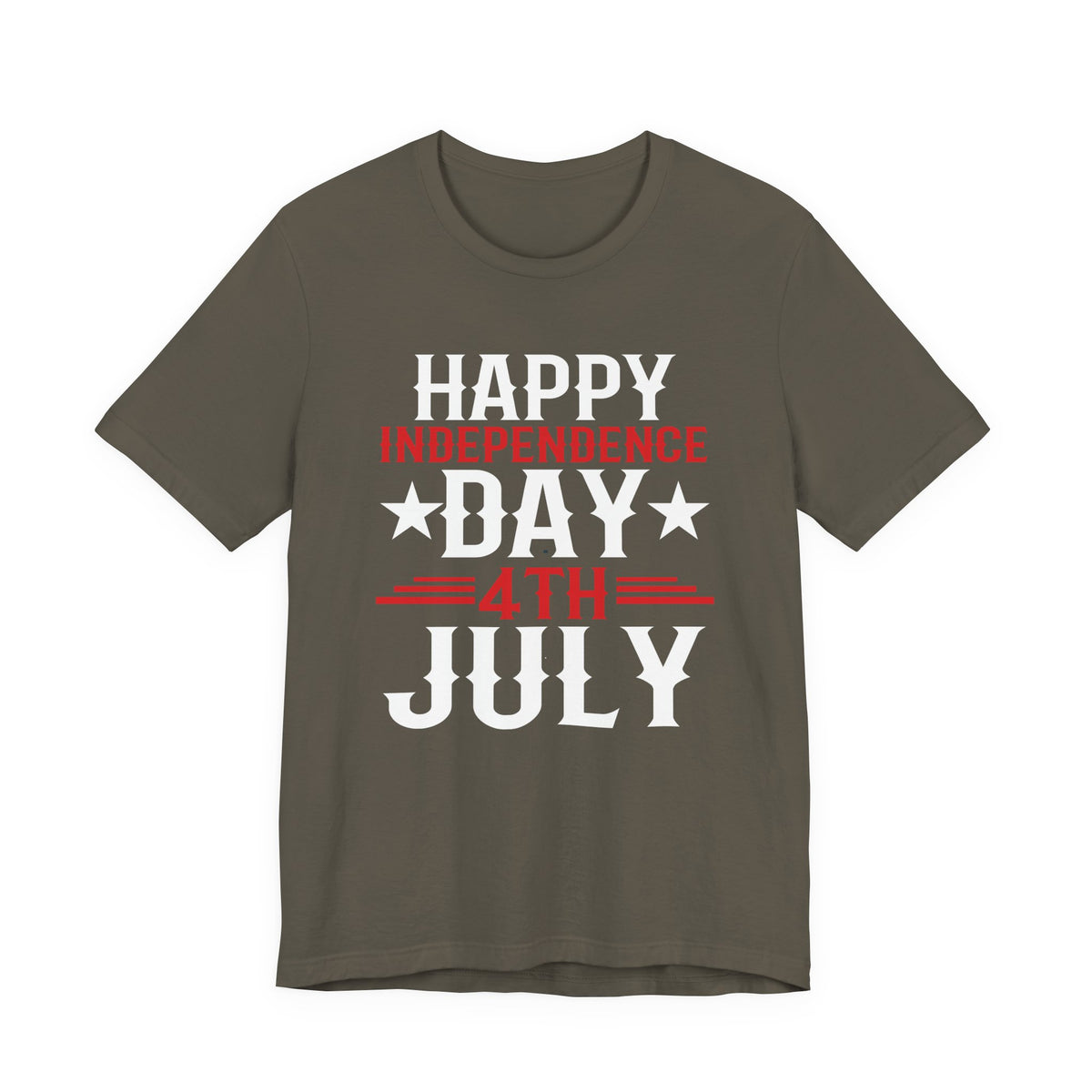 Happy Independence Day 4th July T-Shirt Patriotic Stars Stripes Unisex Cotton 016