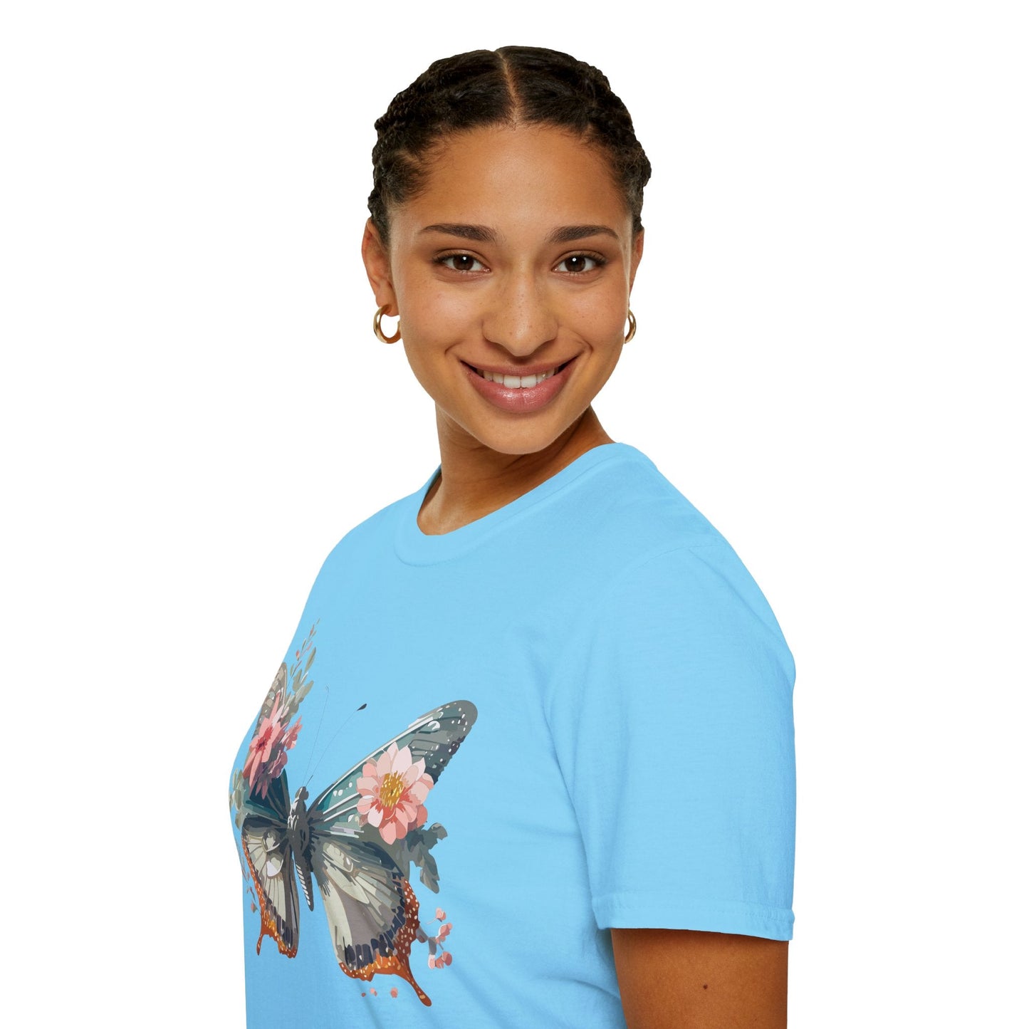 Butterfly Shirt Unisex Softstyle T Shirt Gildan 64000 Lightweight Ring Spun Cotton Monarch Design