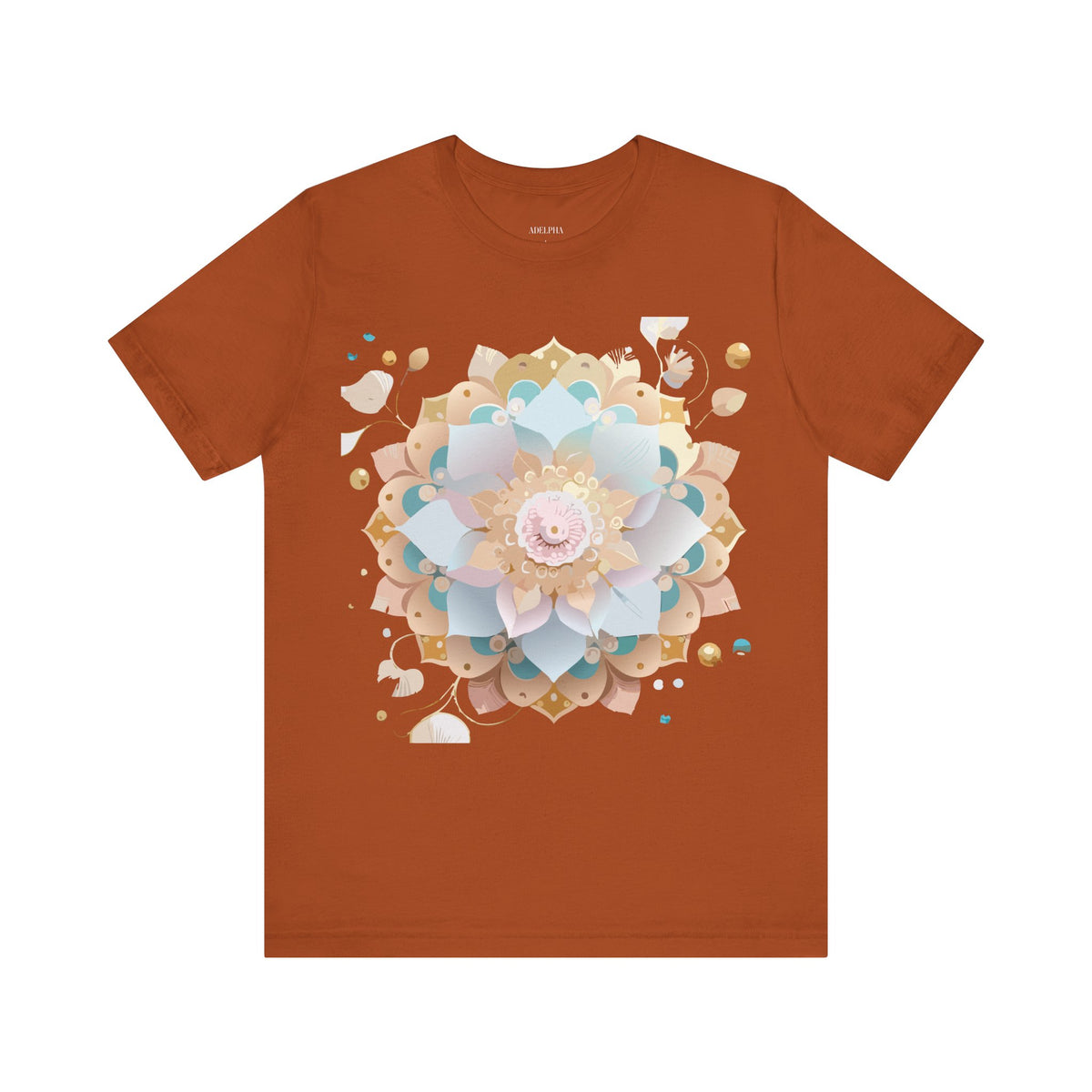 Mandala Graphic Unisex Cotton Bella+Canvas Tee with Floral Art Design n140