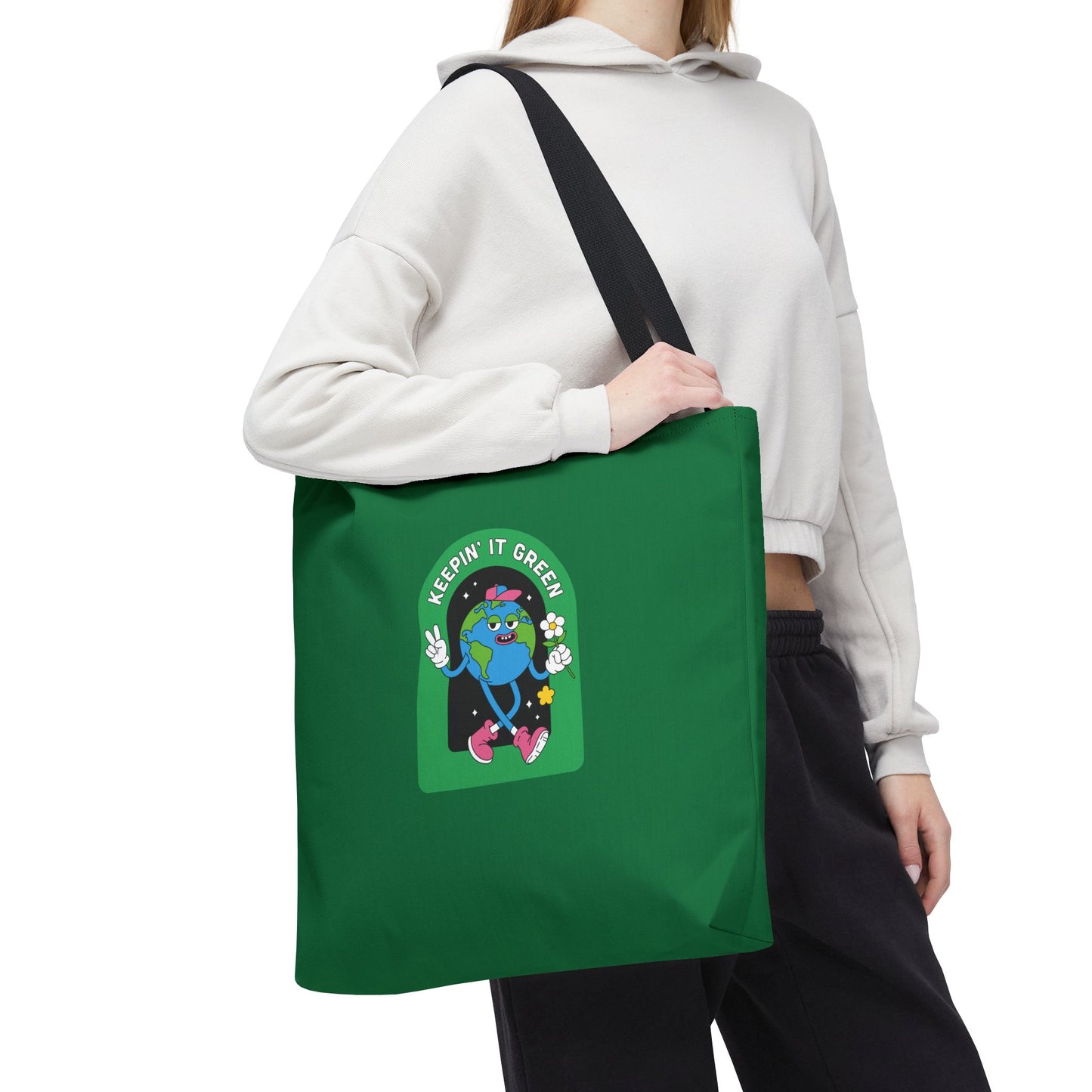 ECO GREEN COLOR CANVAS BAG HIGH-QUALITY 100% SPUN POLYESTER 3 SIZES BAG-E6