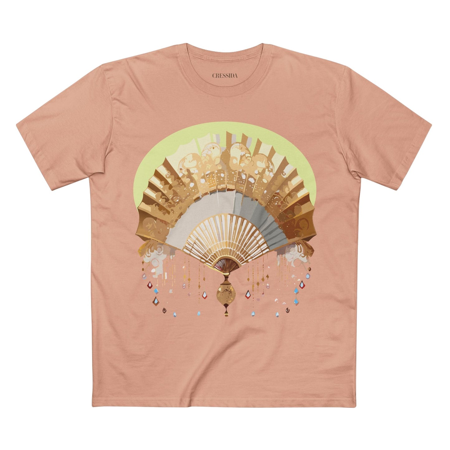 Antique Fan Graphic Design T-Shirt Unisex 100 Cotton Floral Carnival Artwork Tee 18