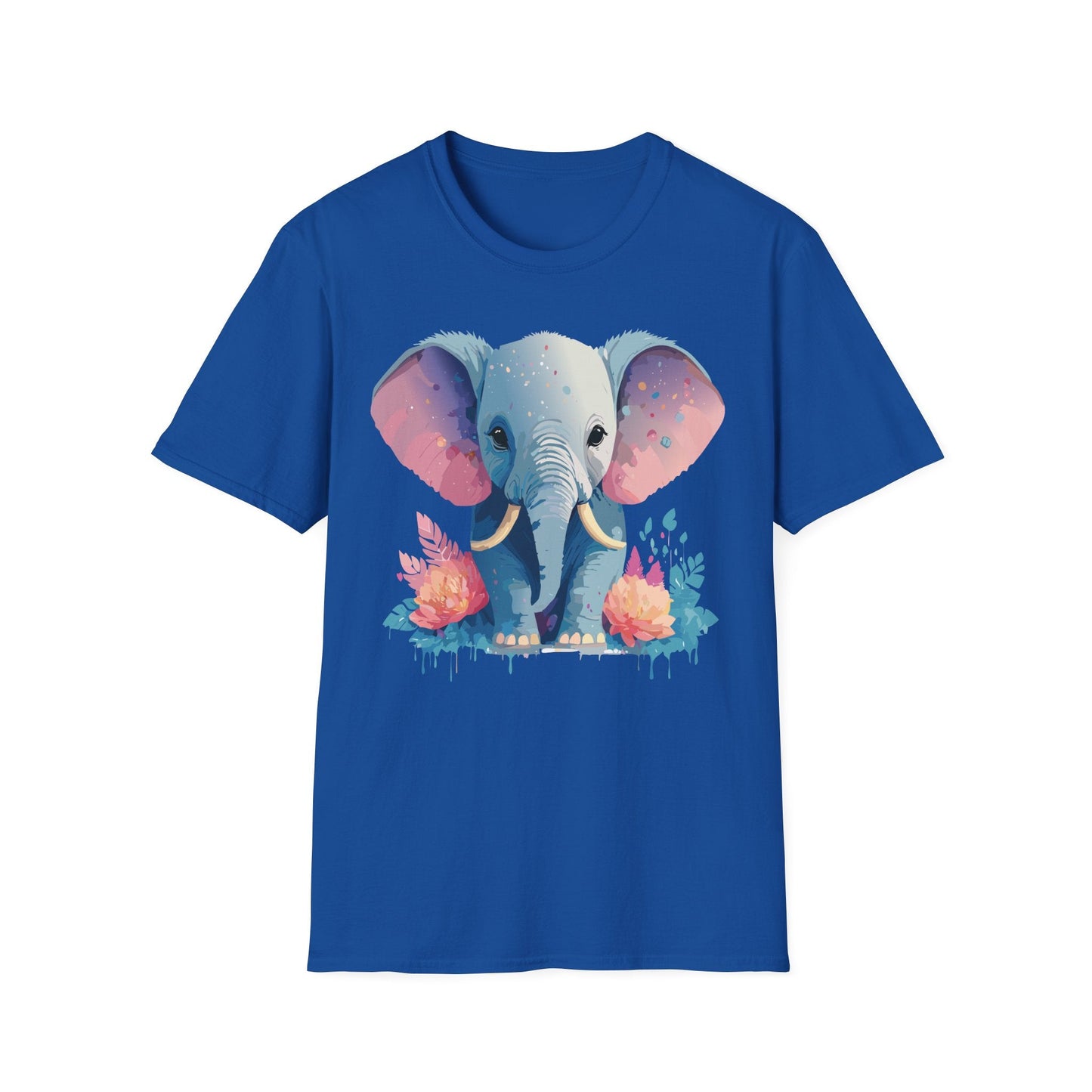 Elephant T Shirt For Adults Unisex Gildan Softstyle 64000 100 Percent Ring Spun Cotton Tee