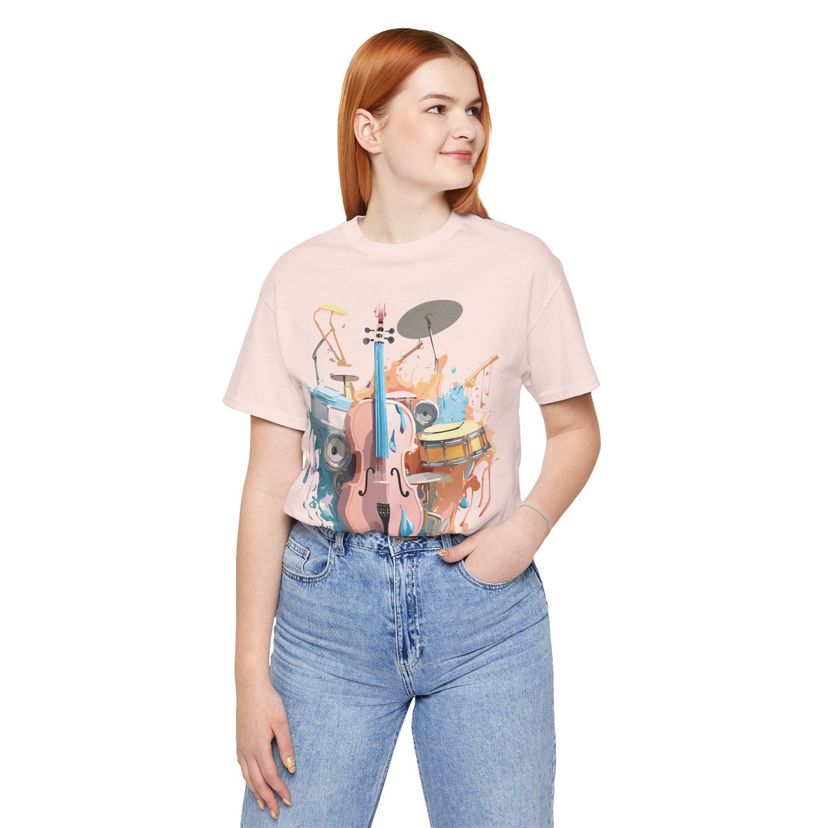 Music Graphic Unisex Cotton Bella+Canvas Tee with Art Design m117