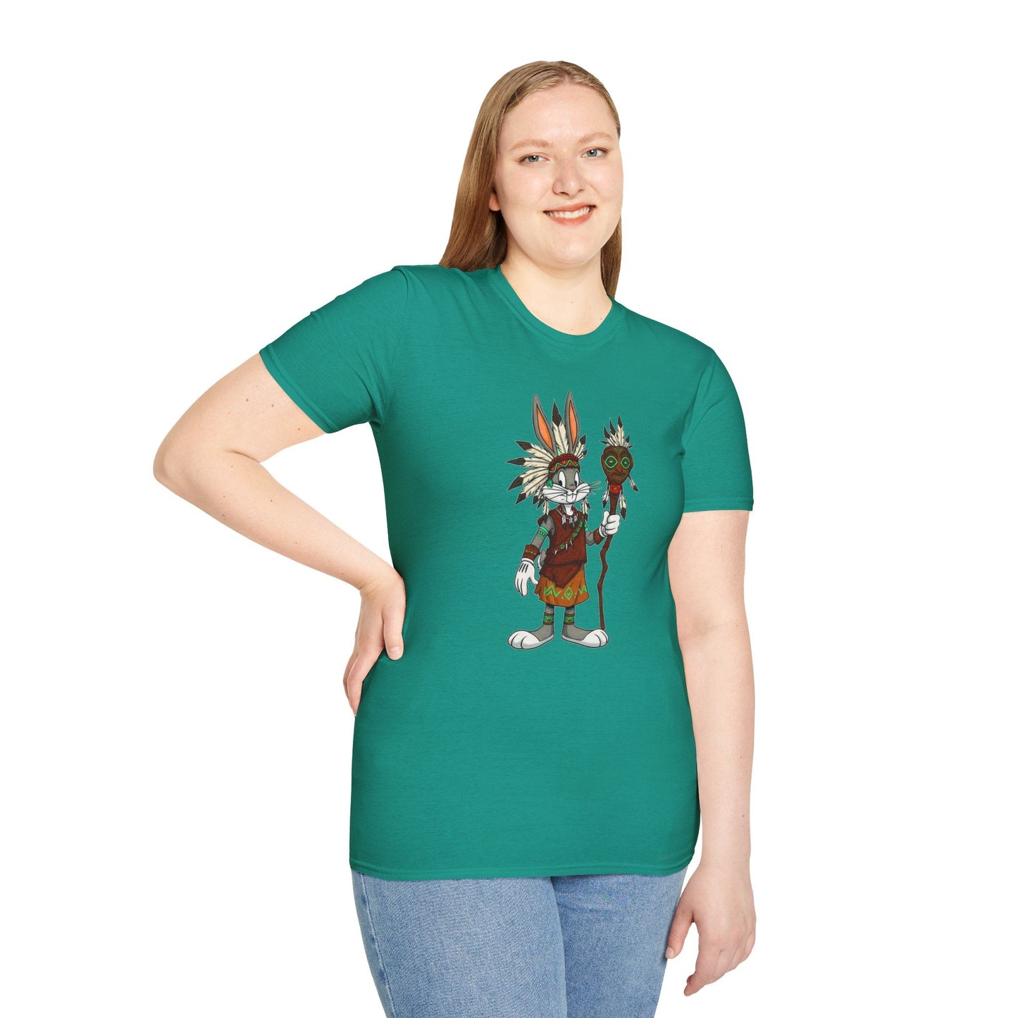 Cartoon Bunny Graphic Unisex Cotton Animal Animation Artwork Design Tee 44