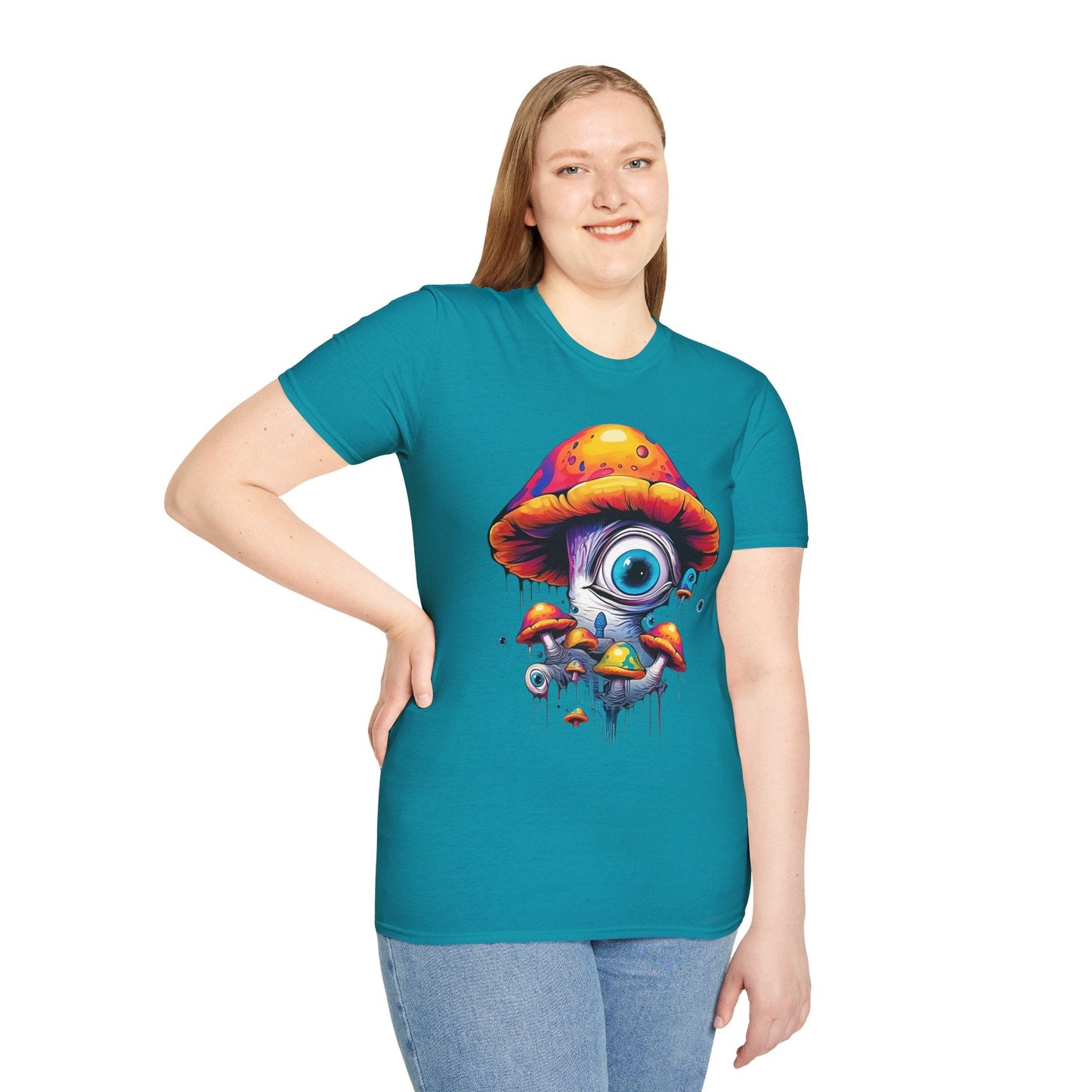 Unisex Mashroom T Shirt With Funny Mashroom Art Design Gildan Softstyle Tee For Everyday Comfort