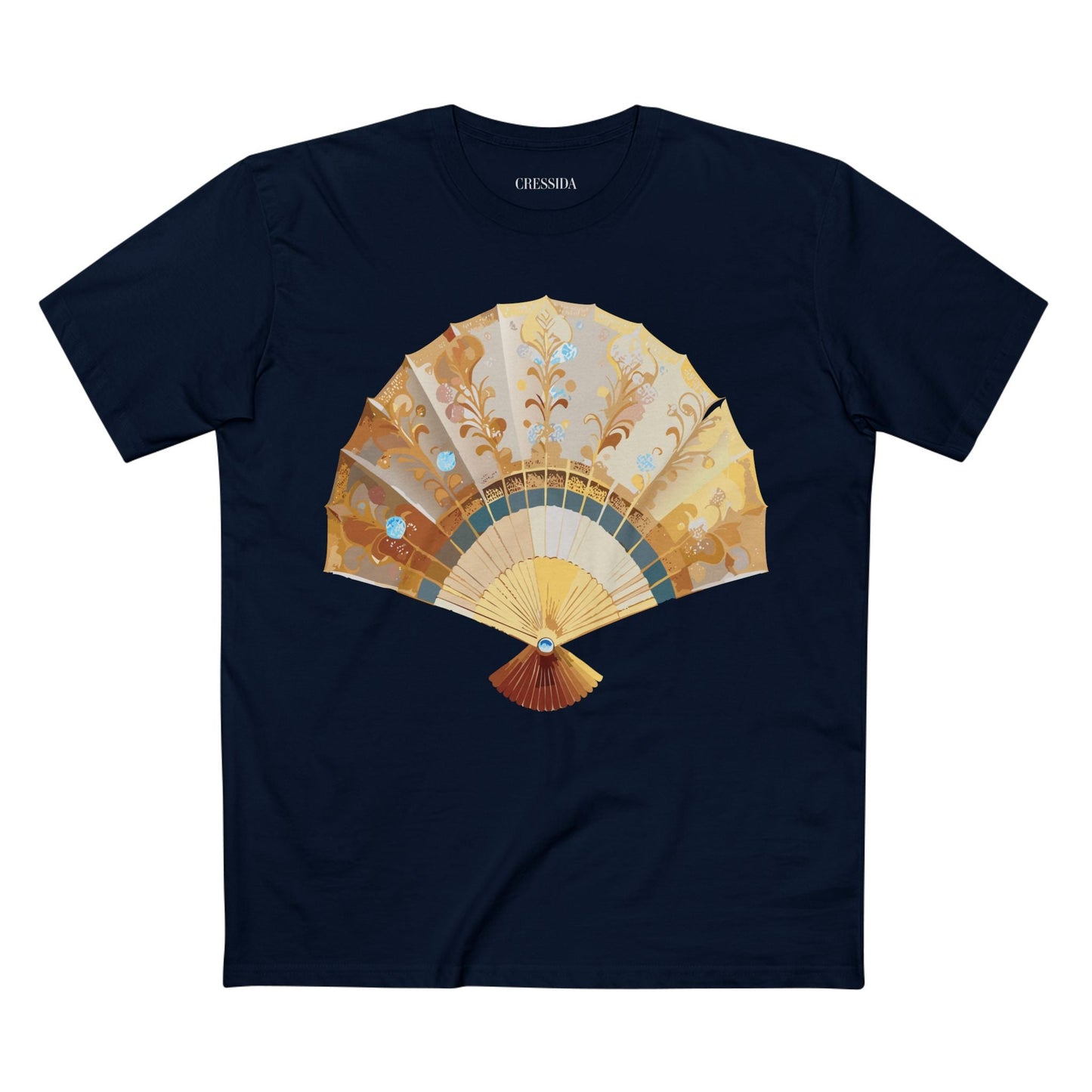 Antique Fan Graphic Design T-Shirt Unisex 100 Cotton Floral Carnival Artwork Tee 21