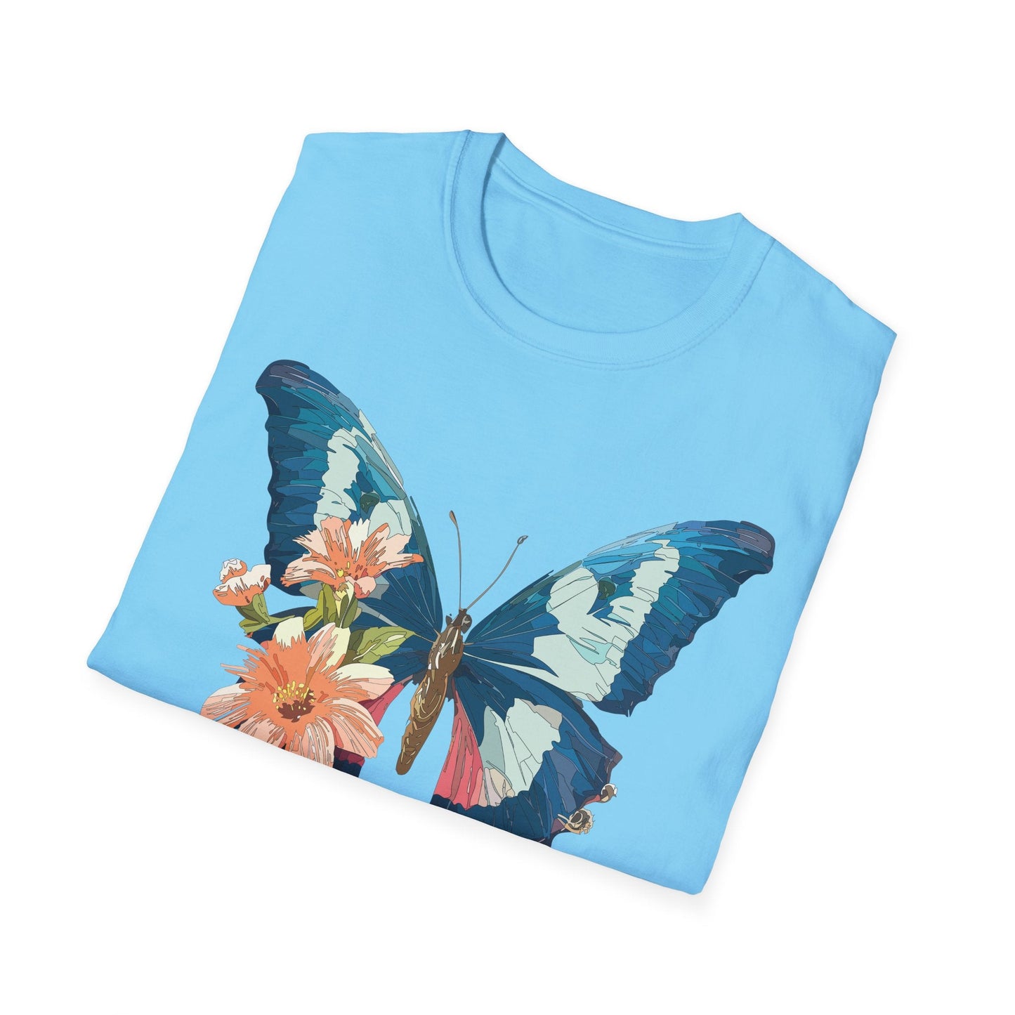Butterfly Themed Unisex T Shirt Monarch Design Softstyle 64000 100 Cotton Tee For Everyday Comfort