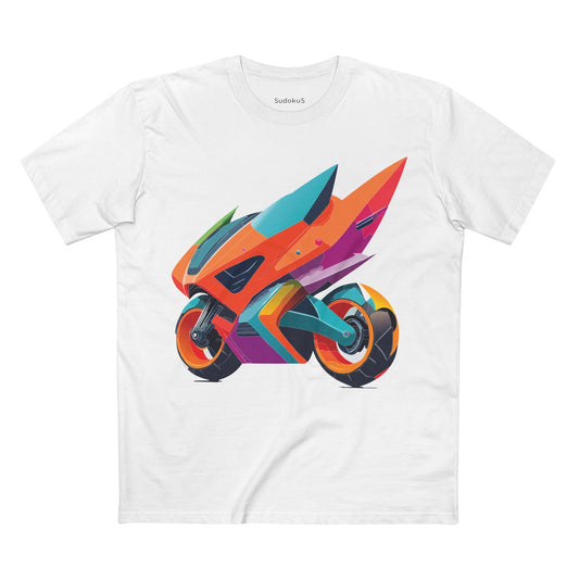 Moto Bike Graphic Unisex 100 Cotton Staple Tee 2