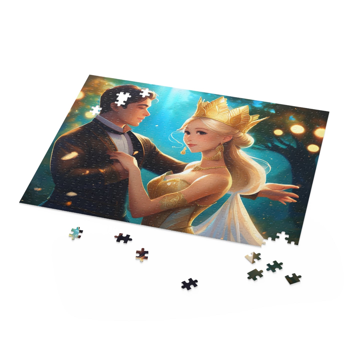 Prince and Princess Puzzle 500-Chipboard Pieces in Box | Kids Puzzles Size: 16" x 20",  Ages 9+ and Family pn33
