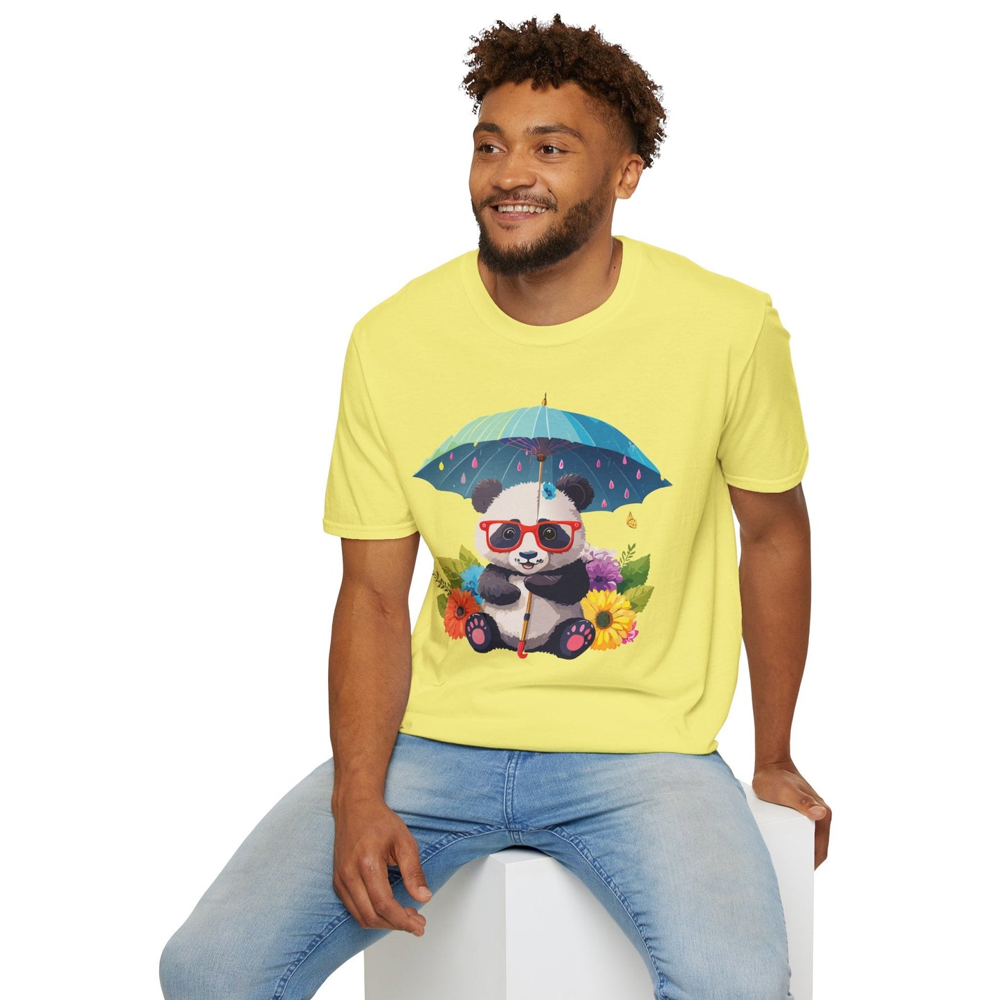 Panda Shirt Unisex Tee 100 Percent Ring Spun Cotton Softstyle Gildan 64000 Animal Print
