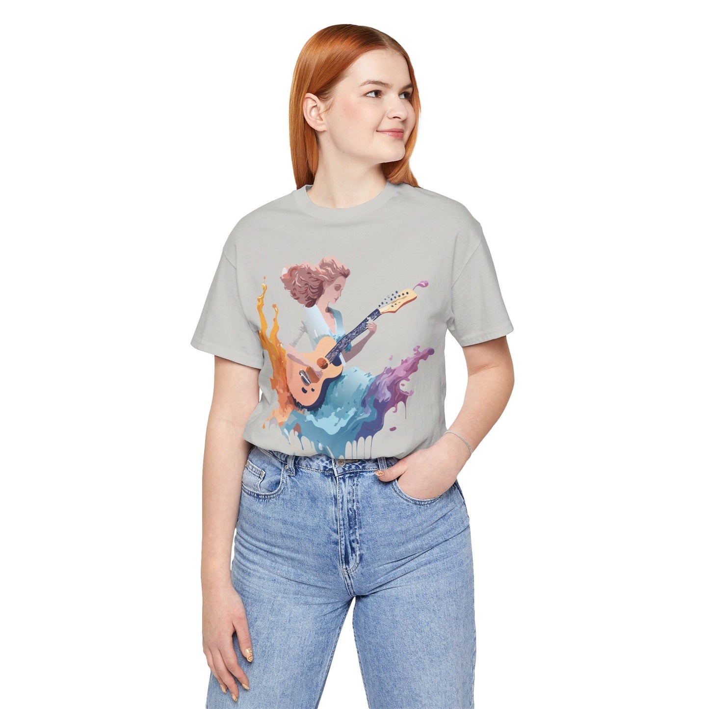 Music Graphic Unisex 100 Cotton Vintage Art with Musical Elements Tee 38