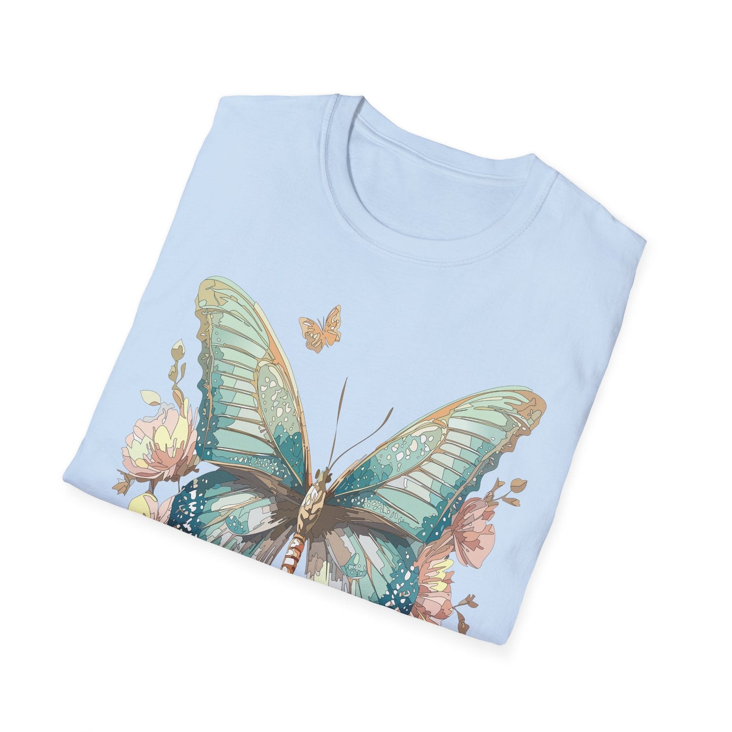 Butterfly Print Unisex T Shirt Monarch Design Softstyle 64000 Gildan Cotton Tee Quality