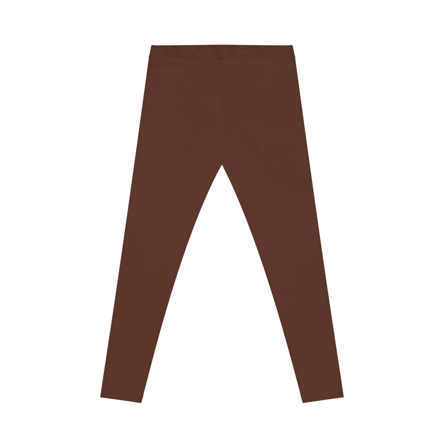 Dark Walnut Brown Color Women's Poly-Span Casual Leggings XS-2XL