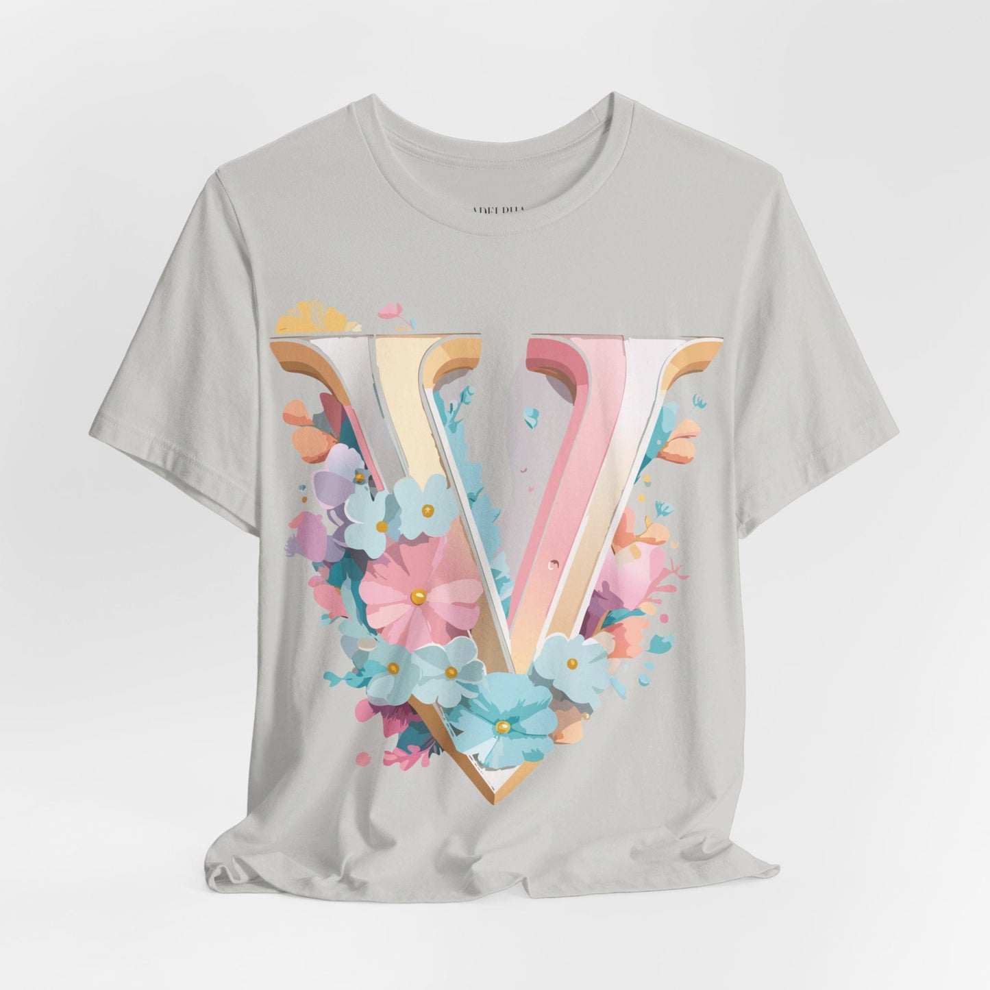Adelpha Letter V Shirt Graphic Tee Unisex Jersey Short Sleeve Vintage Inspired Design