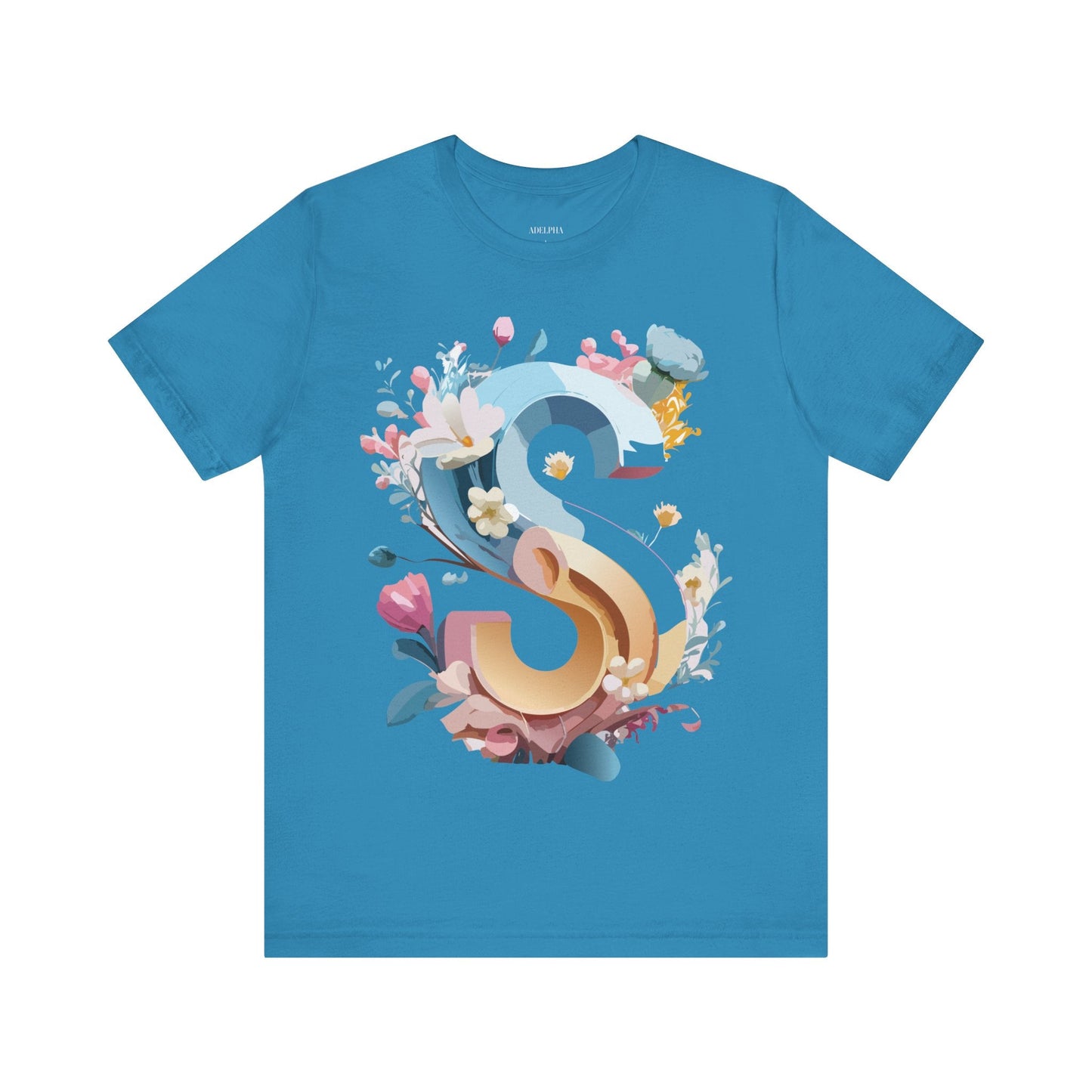 Letter S Shirt Graphic Tee Unisex Jersey Short Sleeve Premium Vintage Inspired Artwork Adelpha