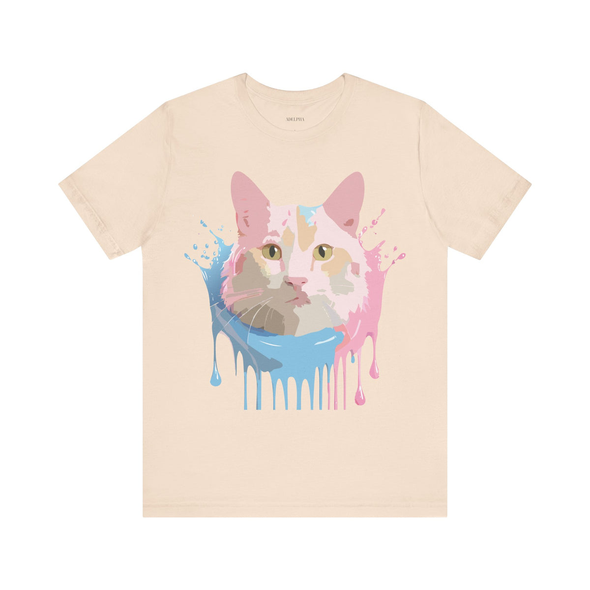 Cat Graphic Unisex Cotton Bella+Canvas Tee with Art Animal Design e207