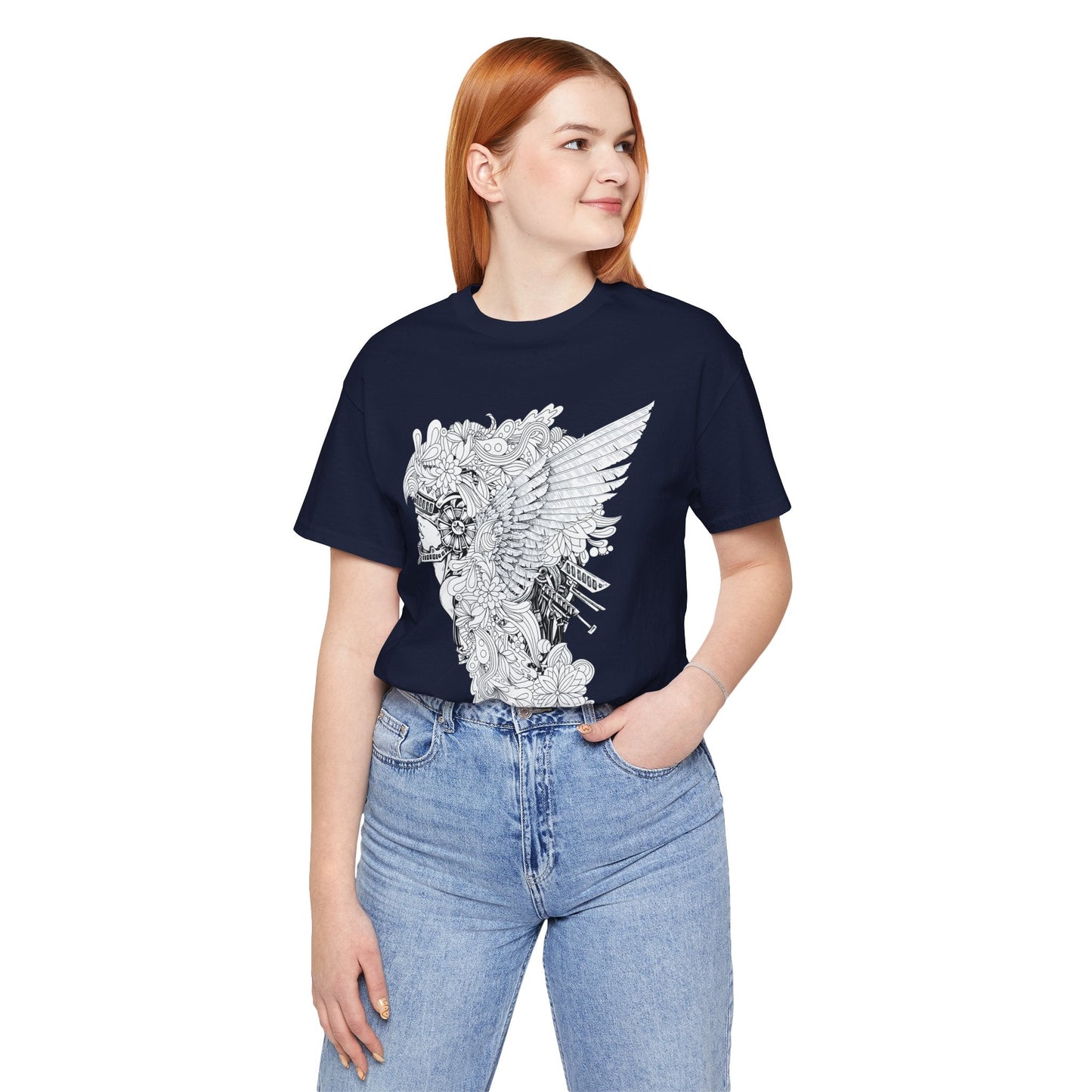 Eagle Illustration Graphic Unisex Cotton T-Shirt r26