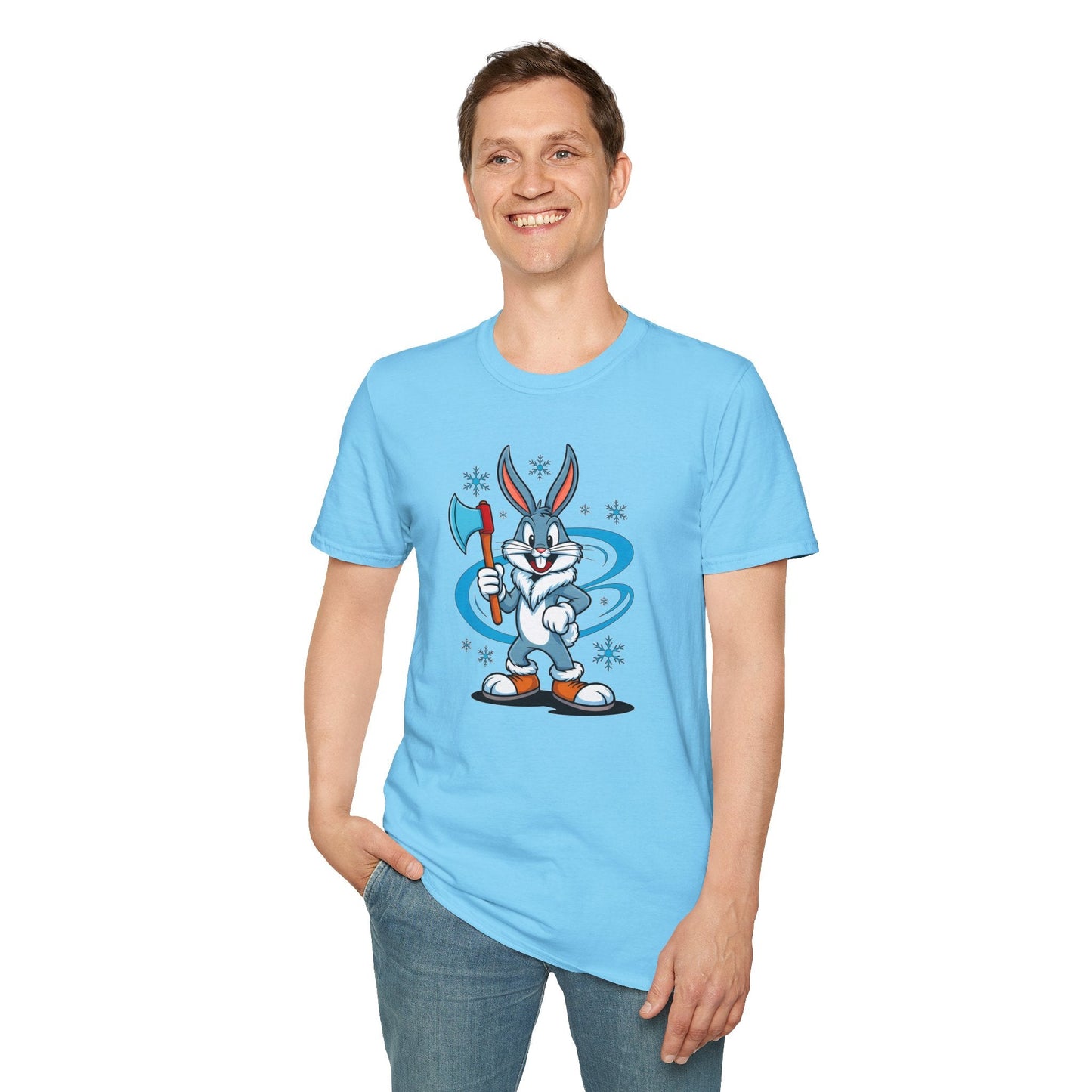Bugs Bunny T Shirt Cartoon Print Unisex Softstyle Tee Gildan 64000 100 Percent Cotton