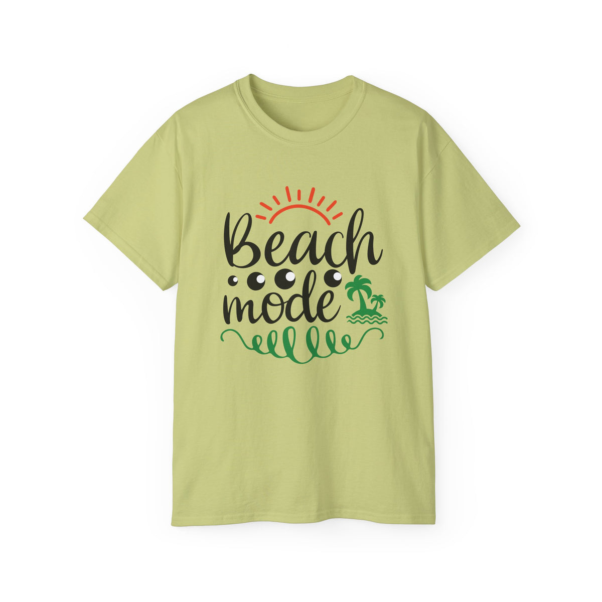 Beach Mode Tee | Palm Tree Sun Wave Graphic