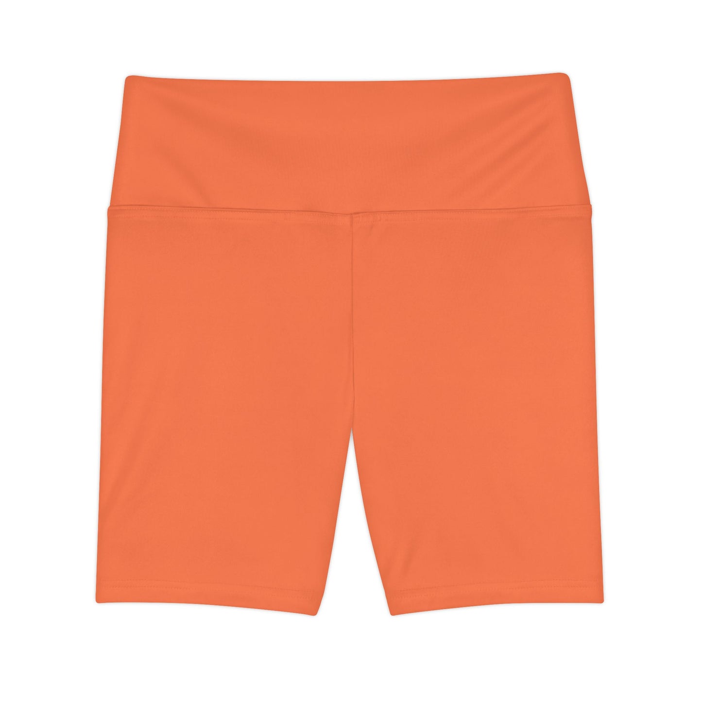 Summer Gold High-Waist Orange Workout Shorts — Women's Athletic Biker Shorts