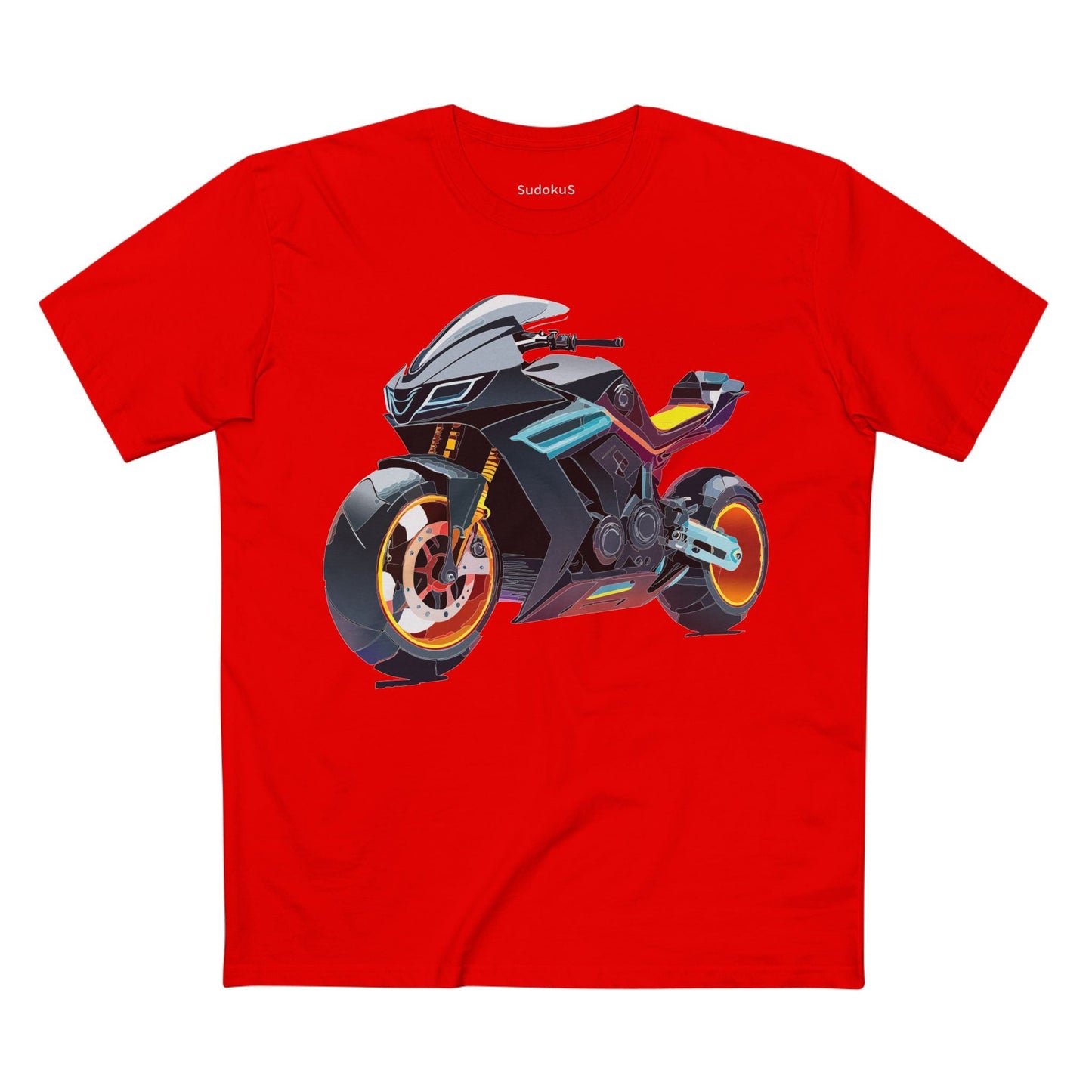 Moto Bike Graphic Unisex 100 Cotton Staple Tee 34