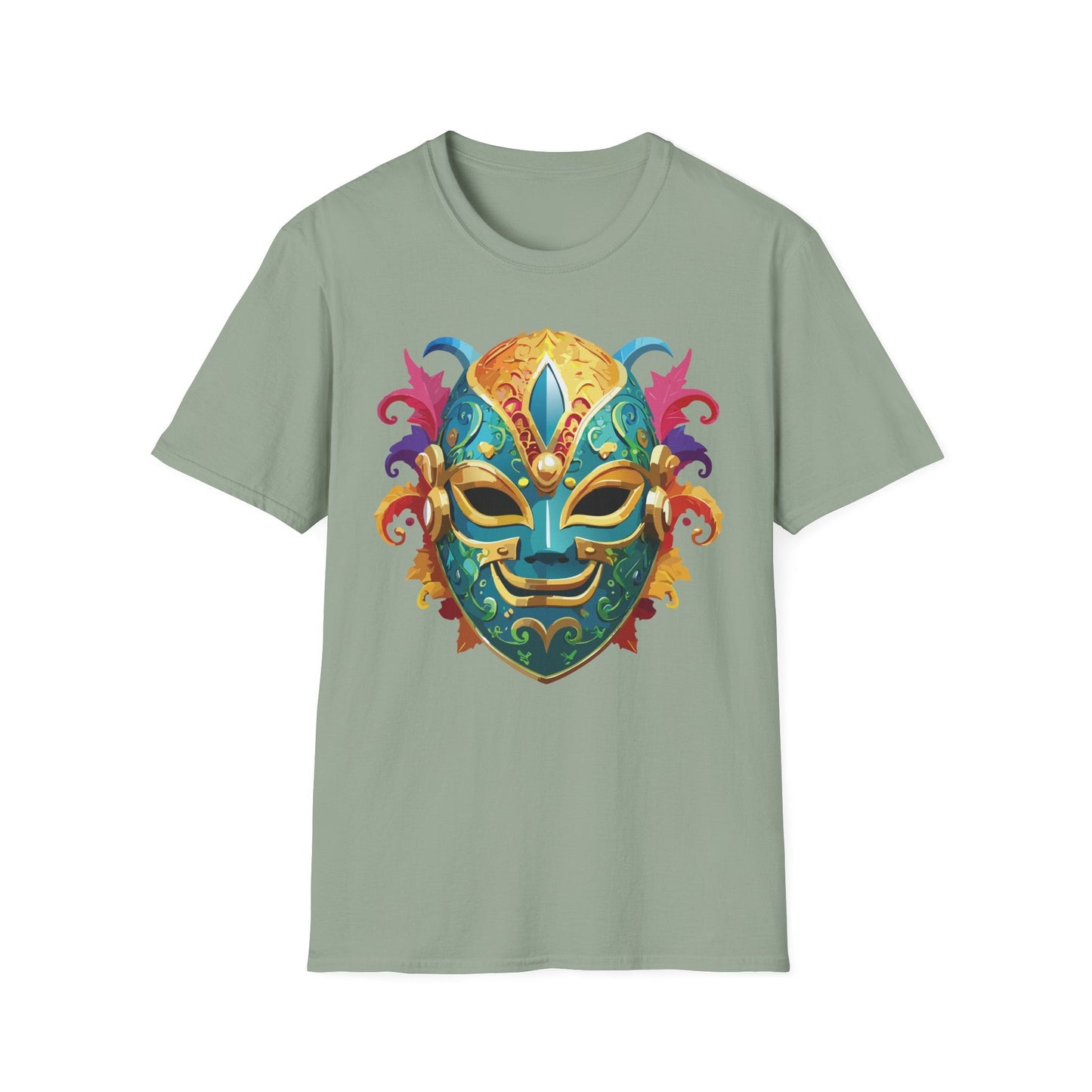 Mask Tee Shirt Unisex Softstyle Gildan 64000 100 Percent Ring Spun Cotton Comfortable Masquerade Tee