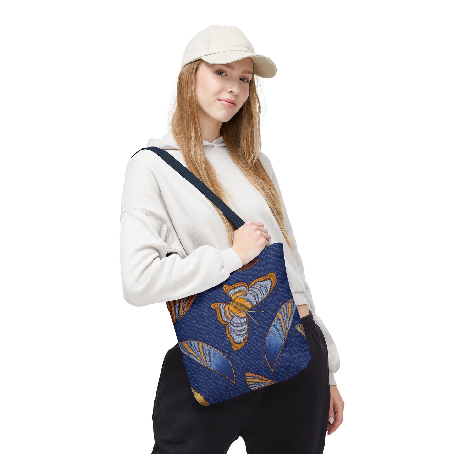 Denim Fabric Imitation Print Unisex Canvas Bag Poly Spun 3 Sizes Tote Bag 173