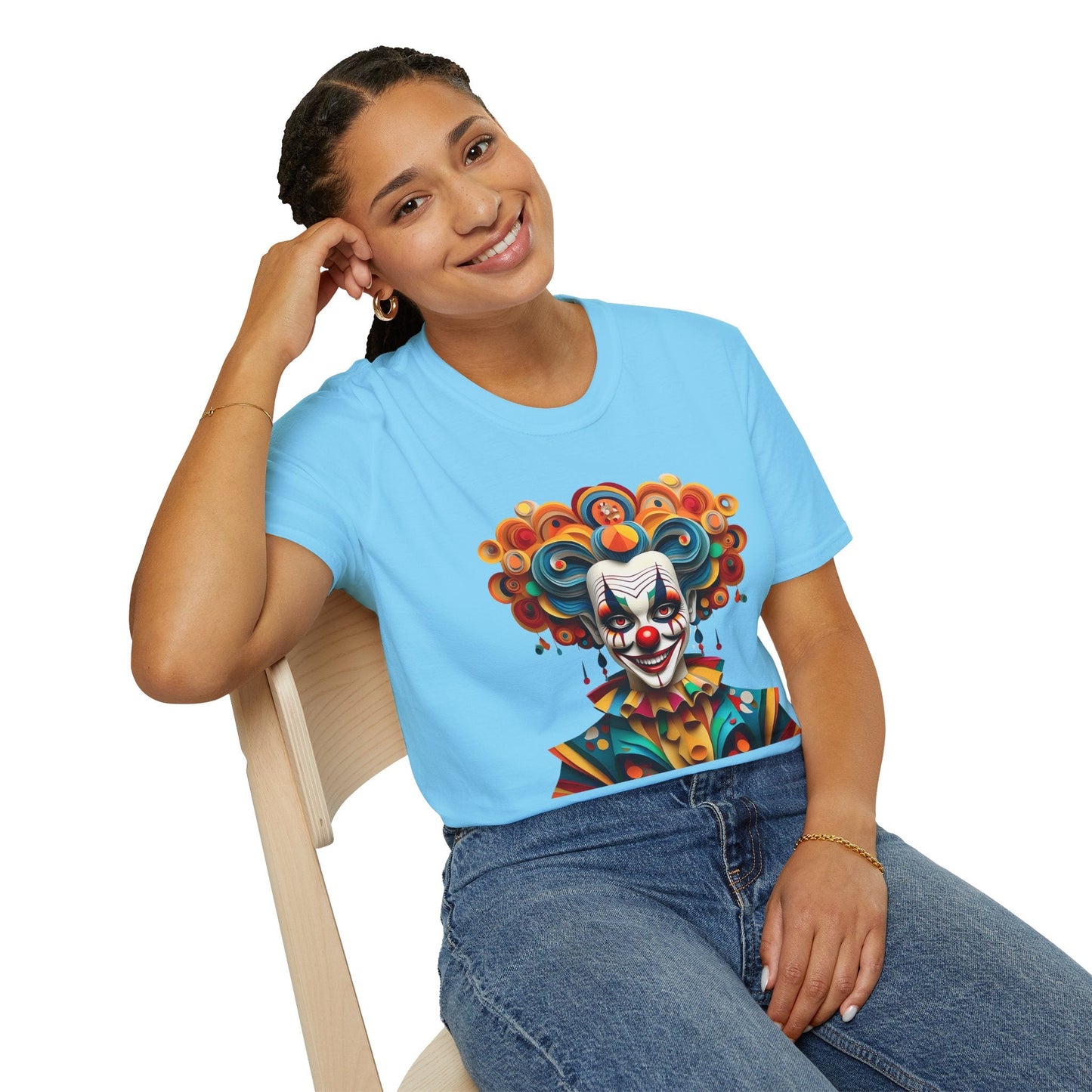 Unisex Clown T Shirt Funny Man Circus Shirt Softstyle Gildan 64000 Short Sleeve Tee