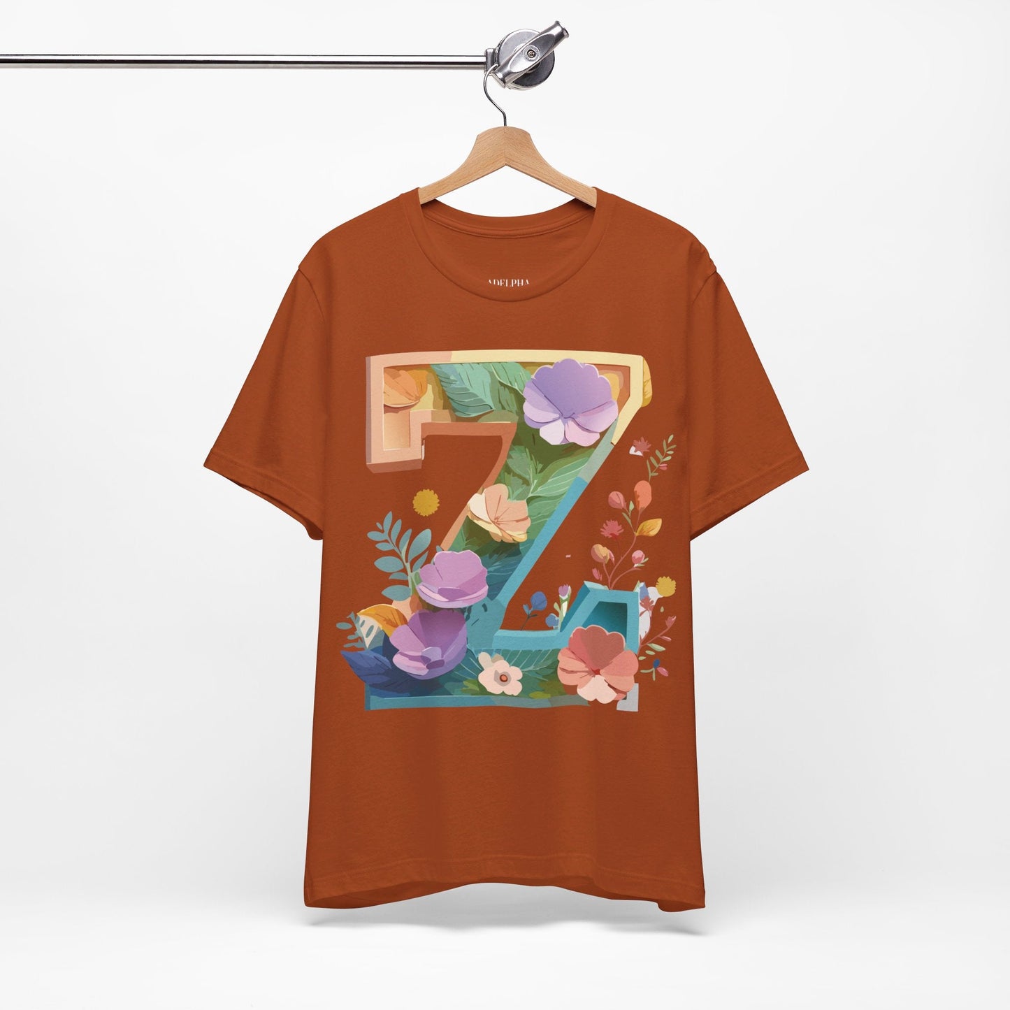 Letter Z Shirt Unisex Graphic Tee By Adelpha Vintage Inspired Artwork Jersey Short Sleeve