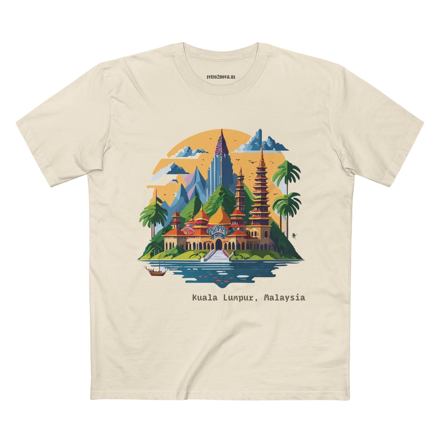 Travel Shirt Kuala Lumpur Tourist Shirt Unisex Premium Cotton Art Tee Retro2Nova Original Design