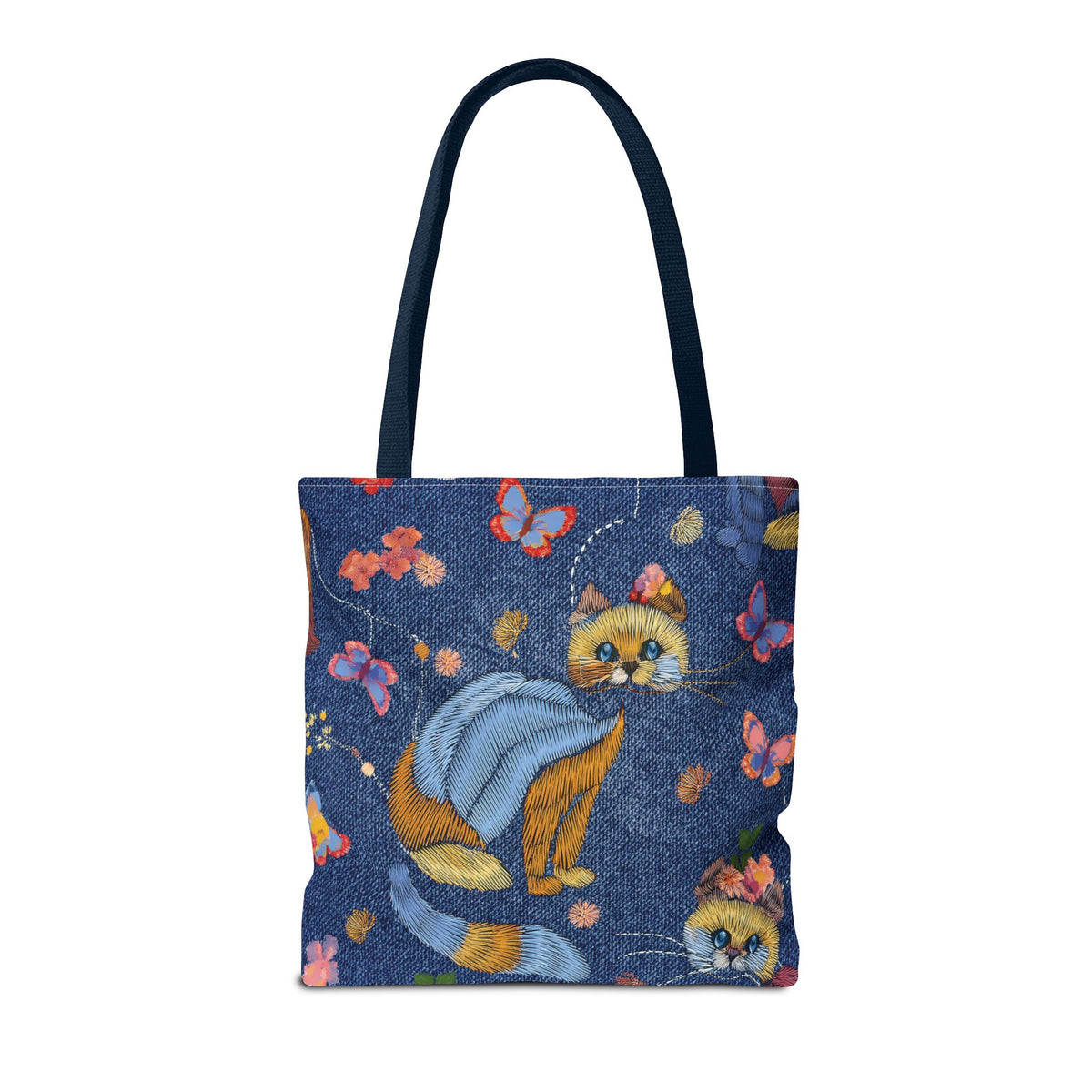 Denim Fabric Imitation Print Unisex Canvas Bag Poly Spun 3 Sizes Tote Bag 190-14