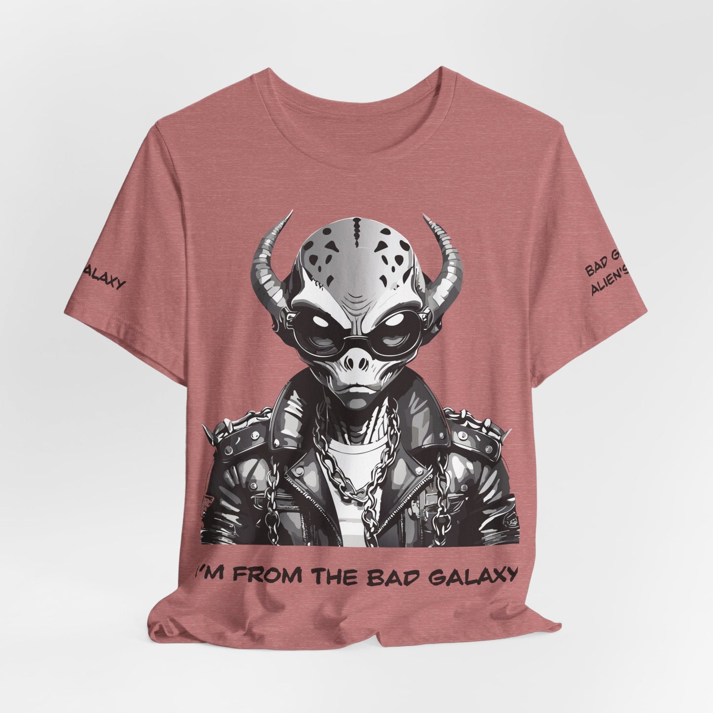 Alien Graphic Tee Shirt From Bad Galaxy Made To Order In USA 100 Percent Cotton Eco Friendly Inks