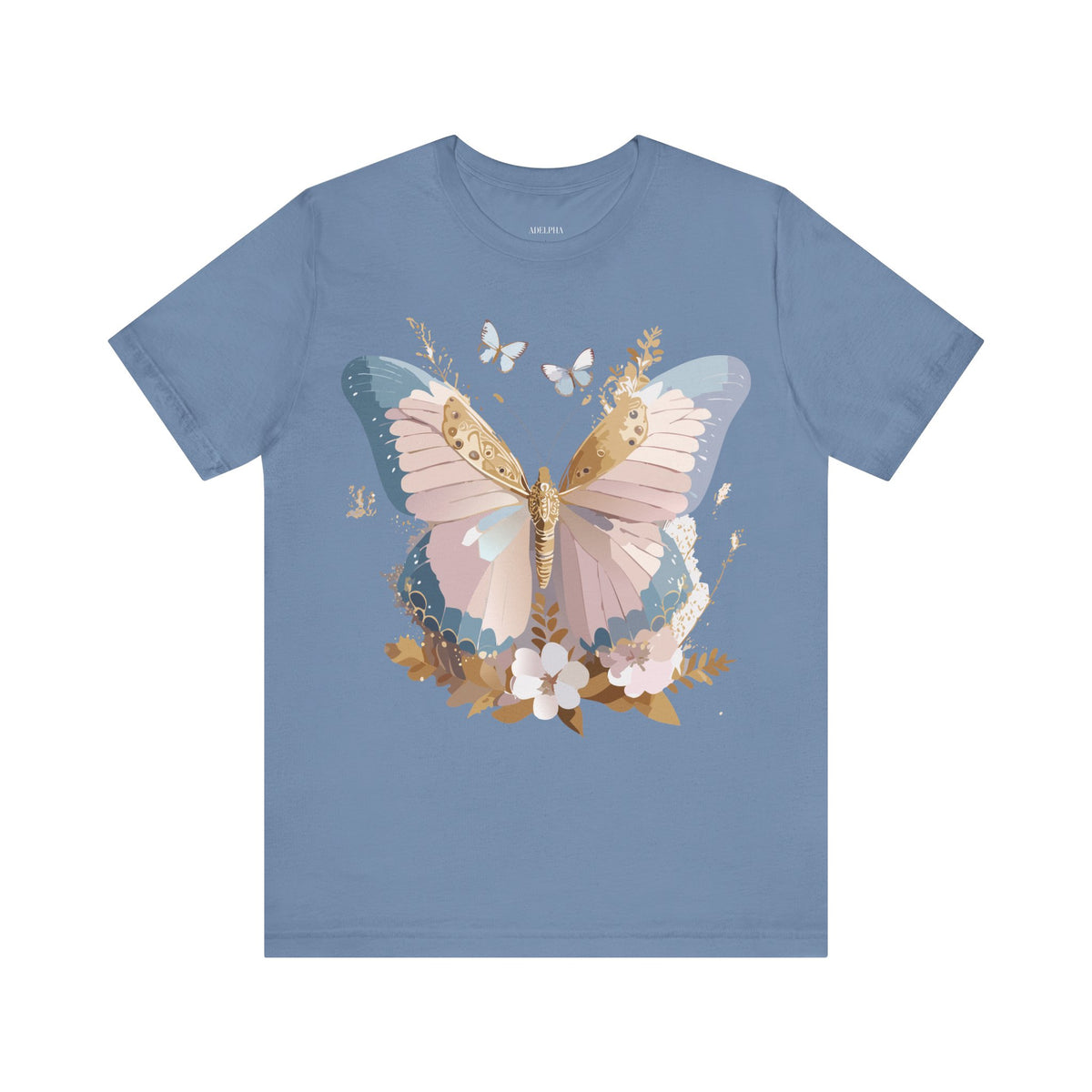 Butterfly Graphic Unisex Cotton Bella+Canvas Tee with Art Design n86