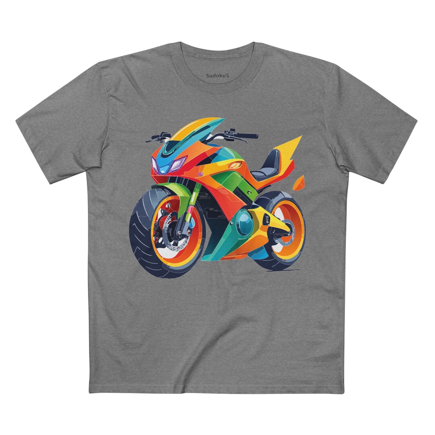 Moto Bike Graphic Unisex 100 Cotton Staple Tee 5