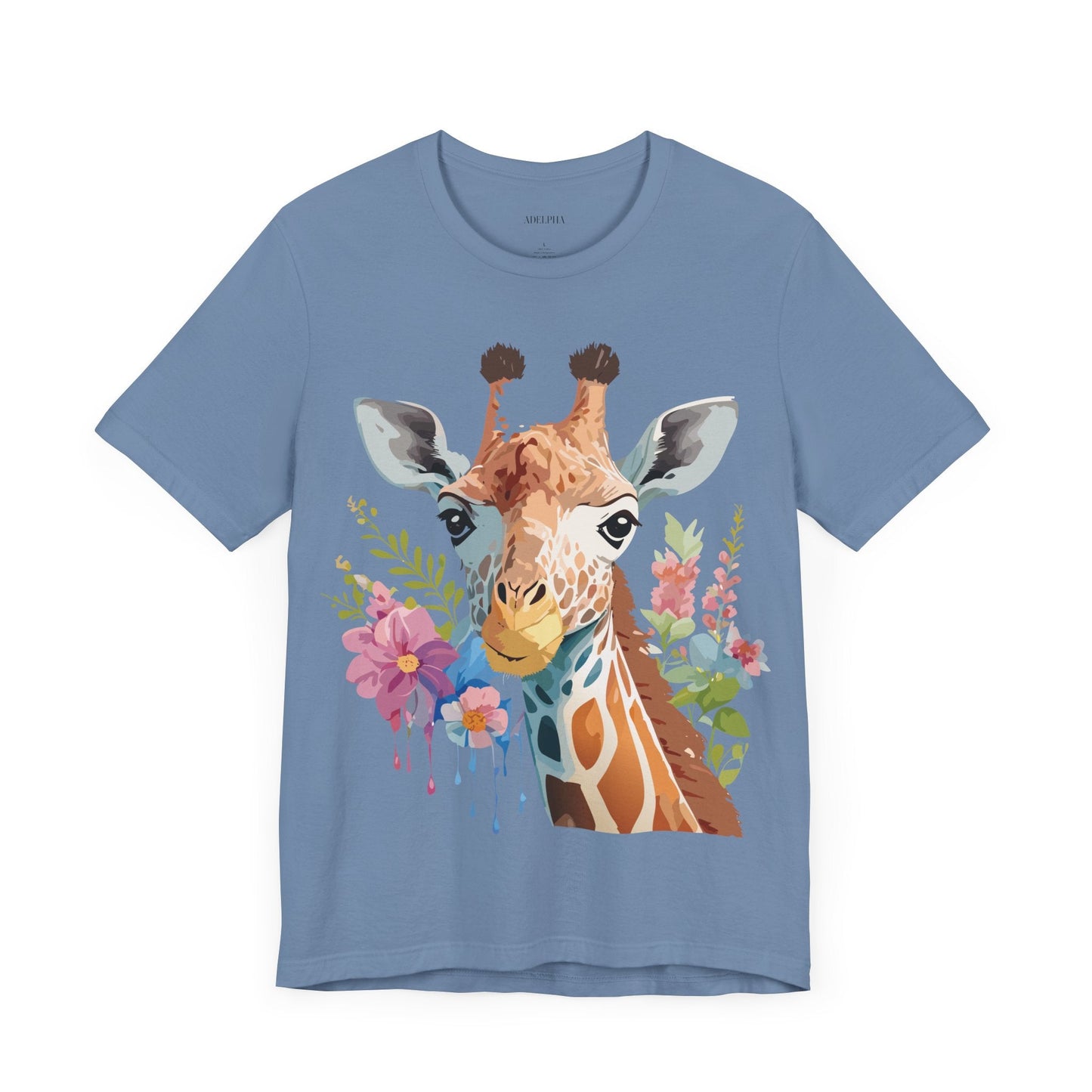 Giraffe Graphic Unisex 100 Cotton Vintage Animal Art T-Shirt 3